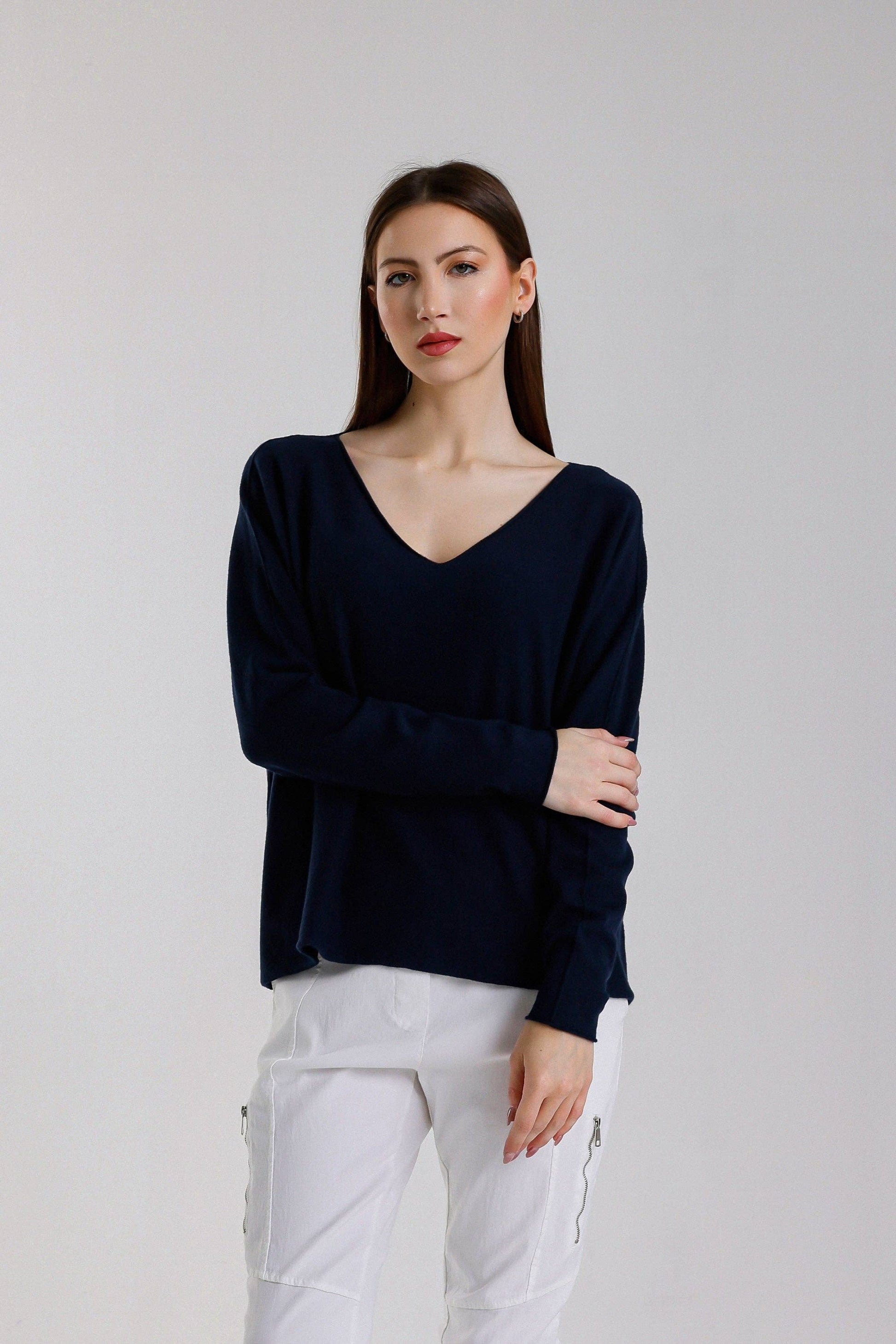 Tricia Seriously Soft V-Neck Sweater (BLS420)