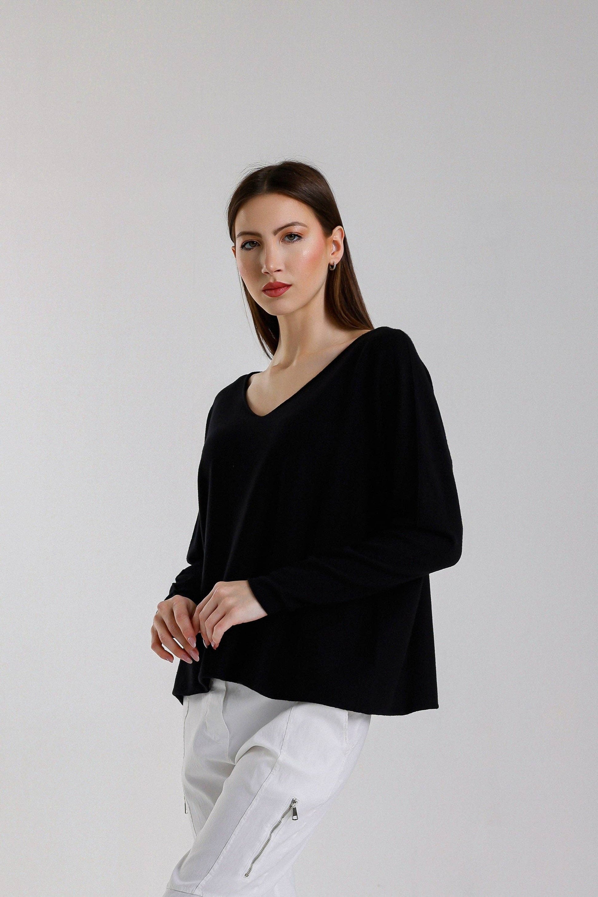 Tricia Seriously Soft V-Neck Sweater (BLS420)