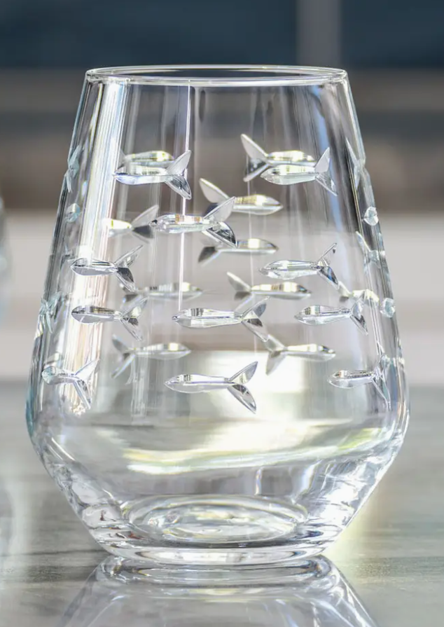 Fish Stemless Wine Glass