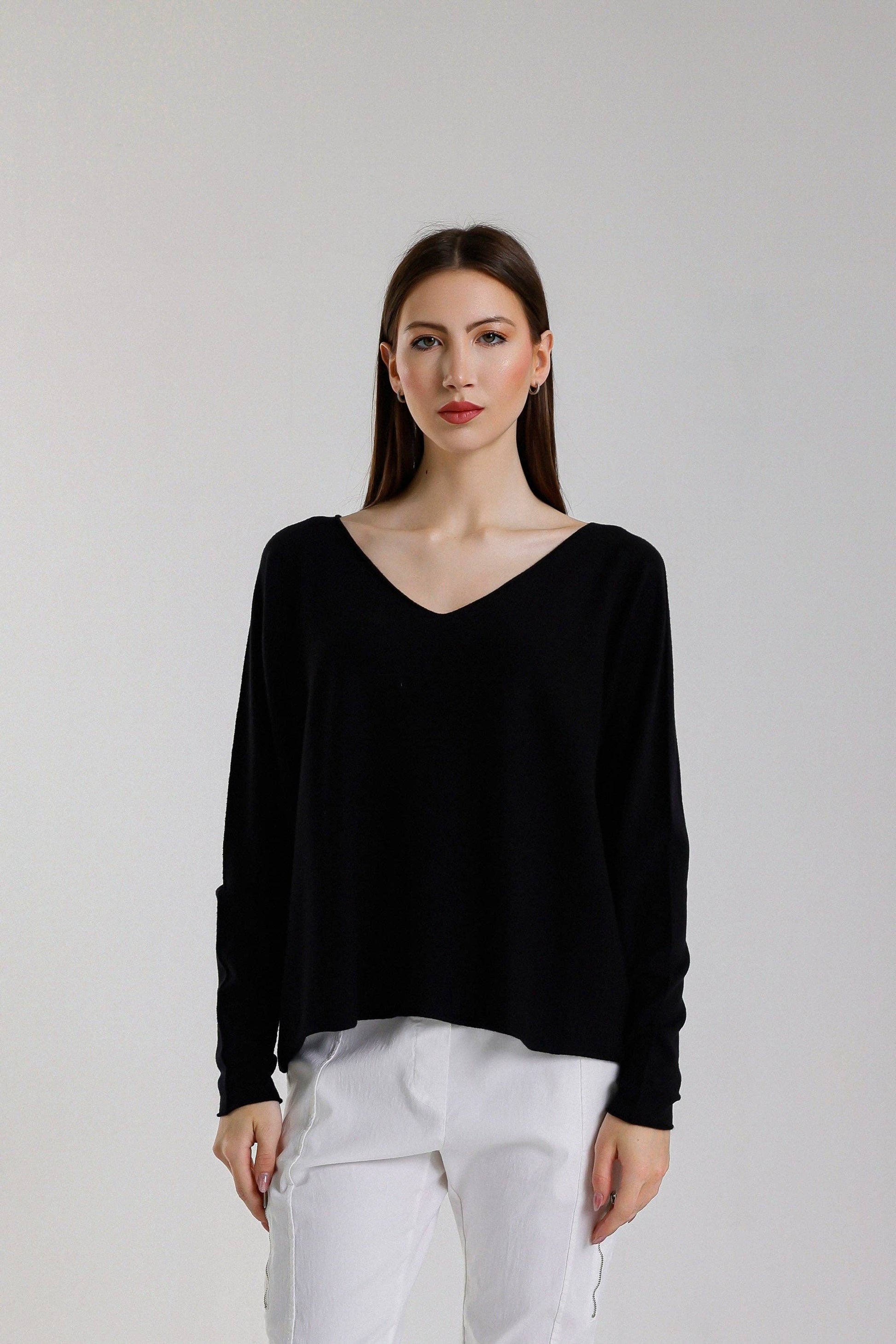 Tricia Seriously Soft V-Neck Sweater (BLS420)