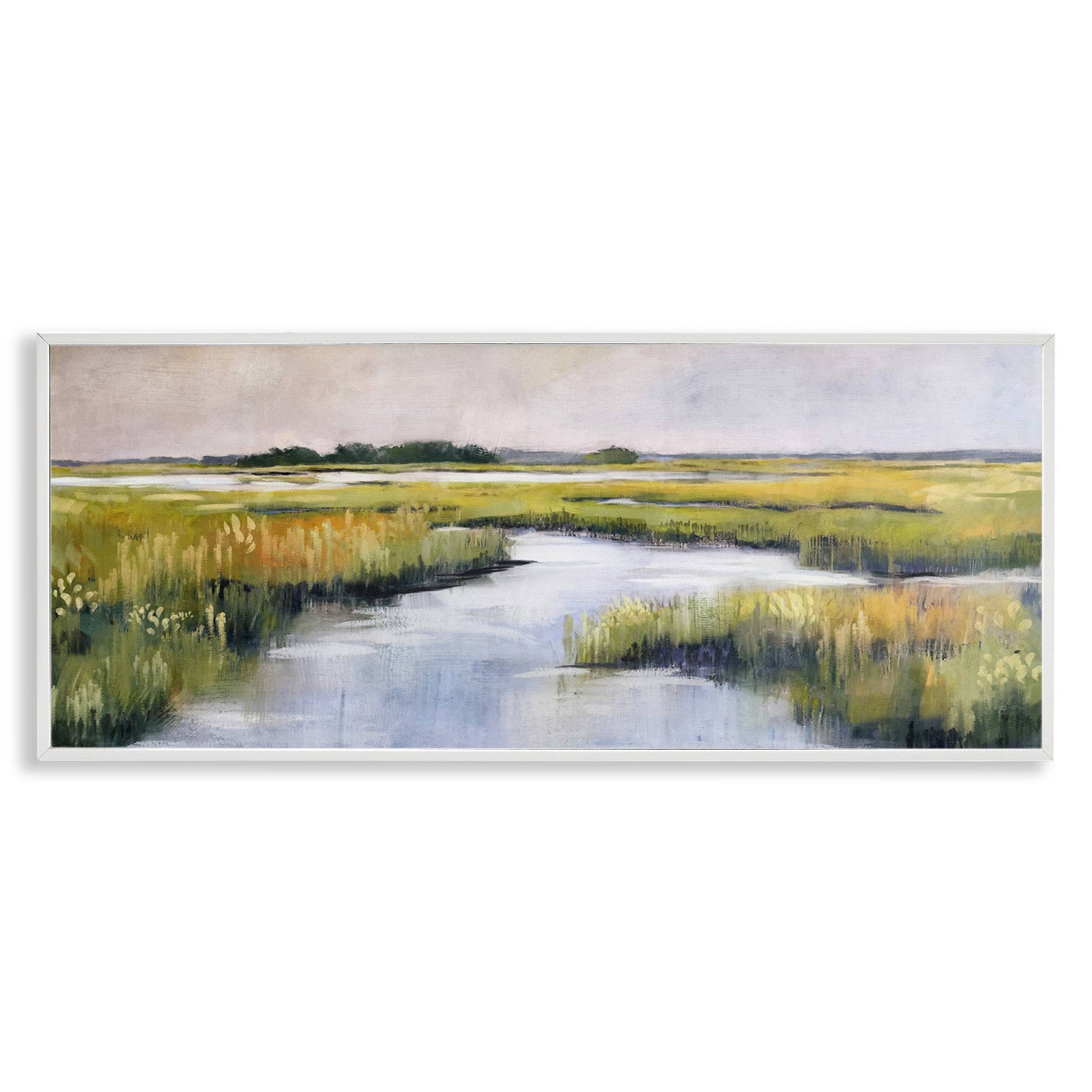Grassy Rural Marshlands - Framed Wall Art