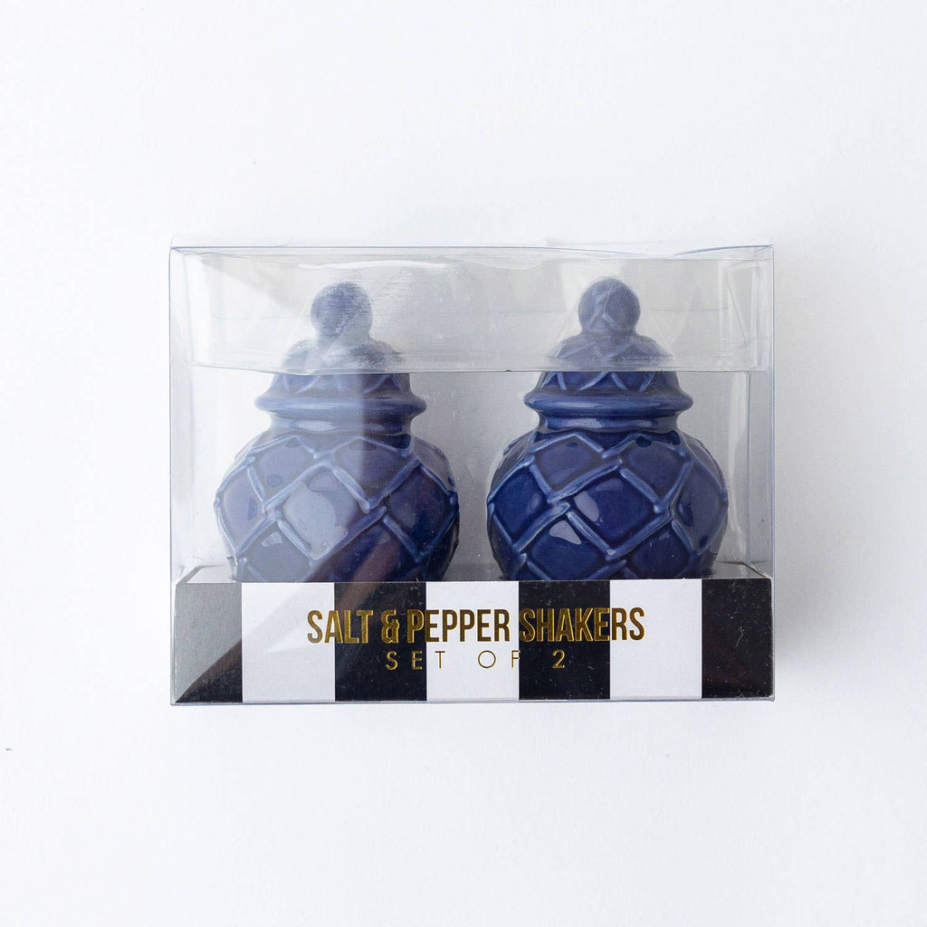 Navy Textured Jar Salt & Pepper Shaker Boxed Set