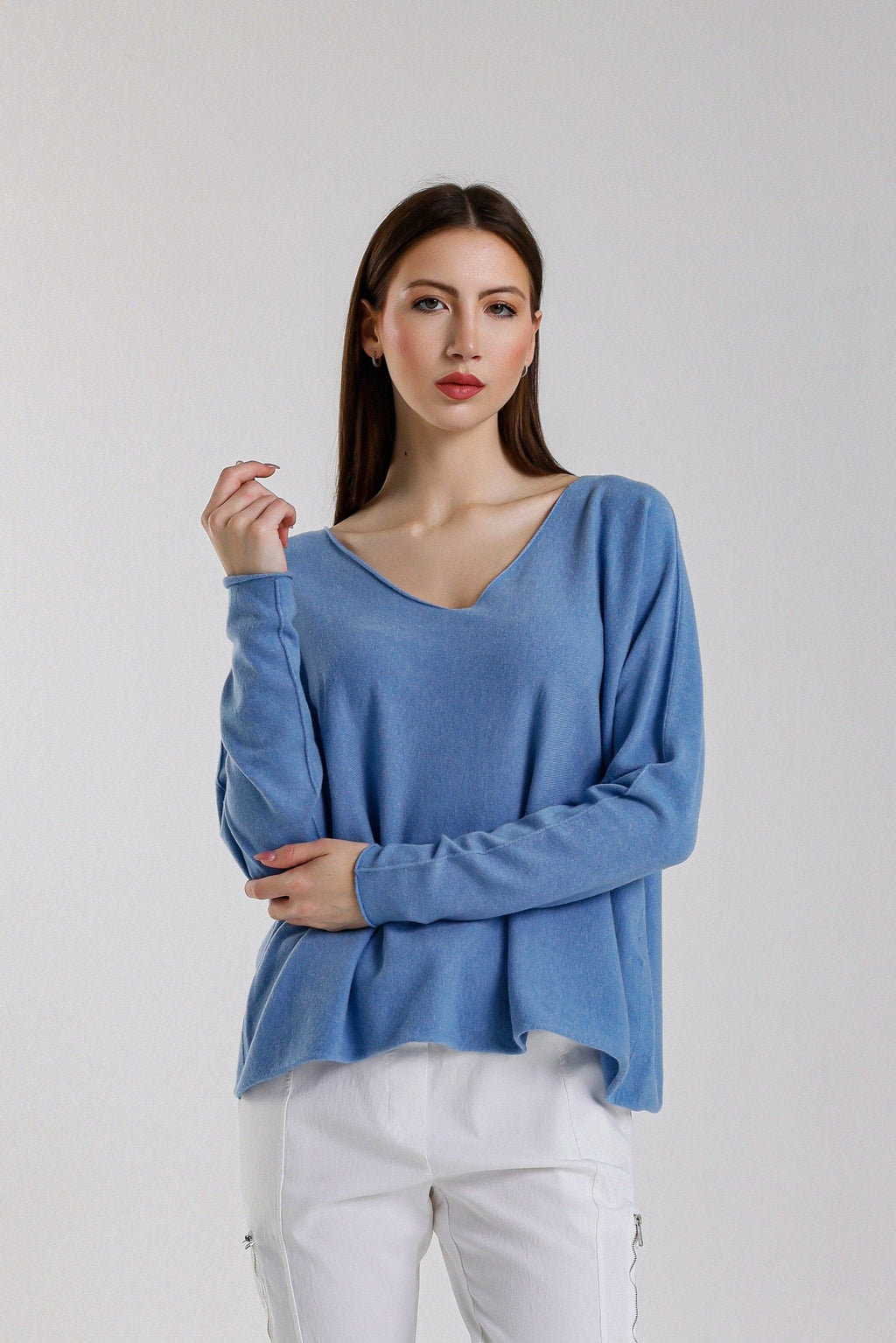 Tricia Seriously Soft V-Neck Sweater (BLS420)