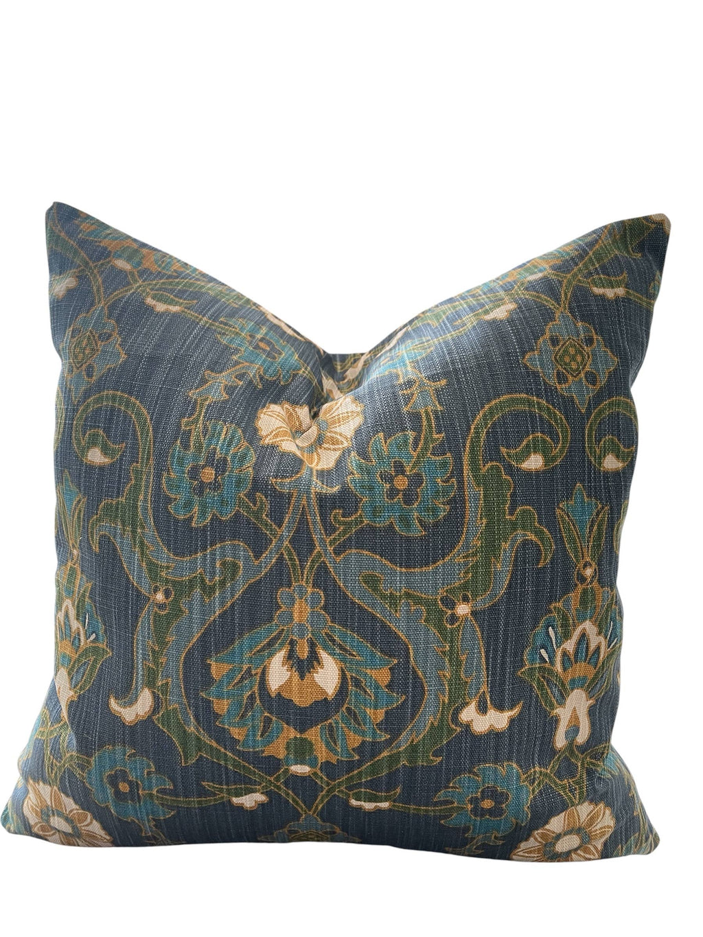 Floral Throw Pillow with Feather Insert      