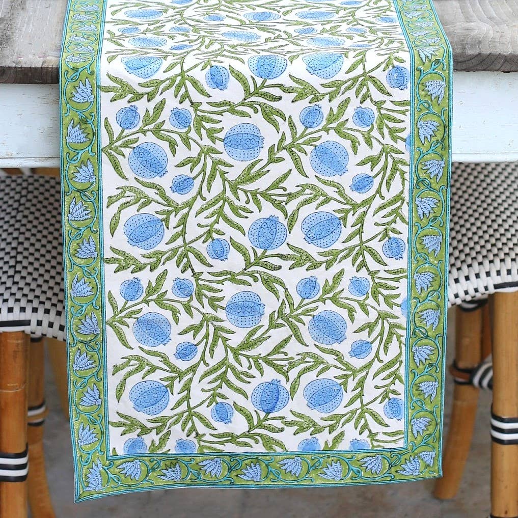 Table Runner, Pomegranate Blue