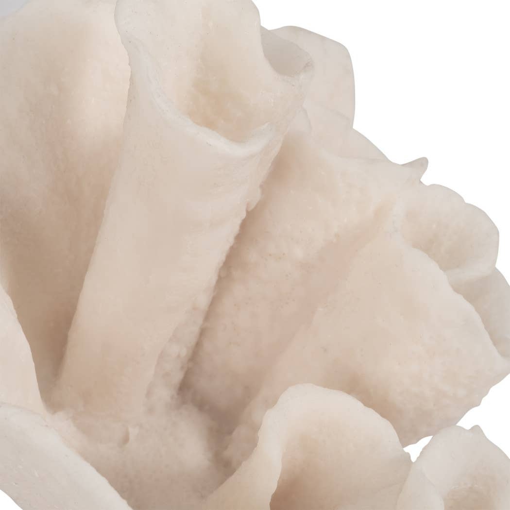 Decorative Figurine - Ivory Resin Coastal Coral, 8 in.