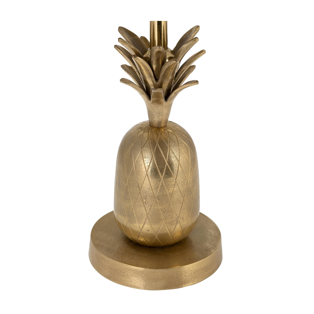 Gold 15x24 in. Metal Round Top Pineapple Side Table