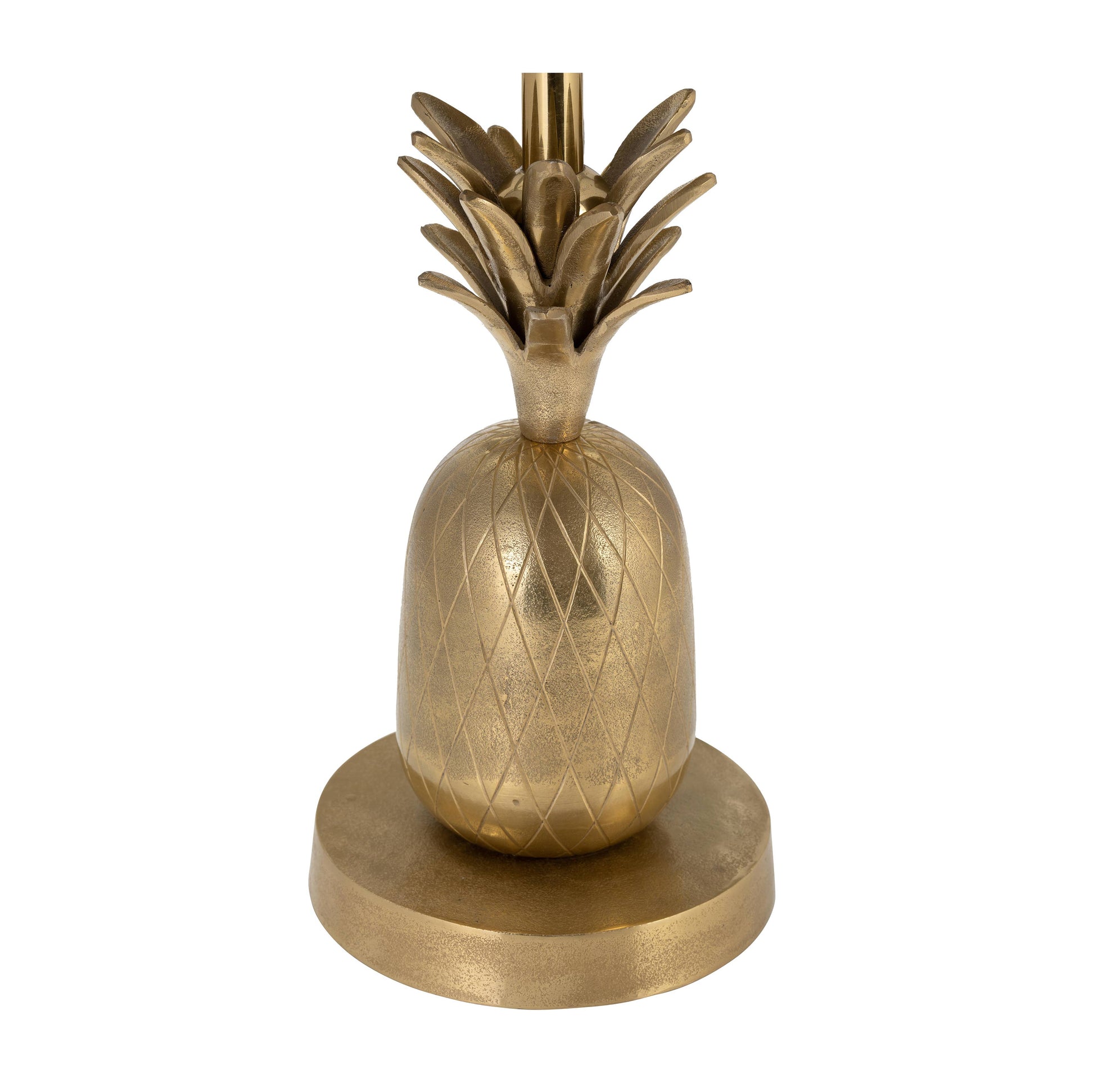 Gold 15x24 in. Metal Round Top Pineapple Side Table