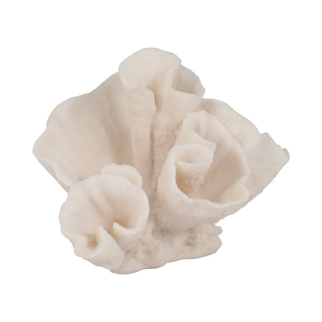 Decorative Figurine - Ivory Resin Coastal Coral, 8 in.