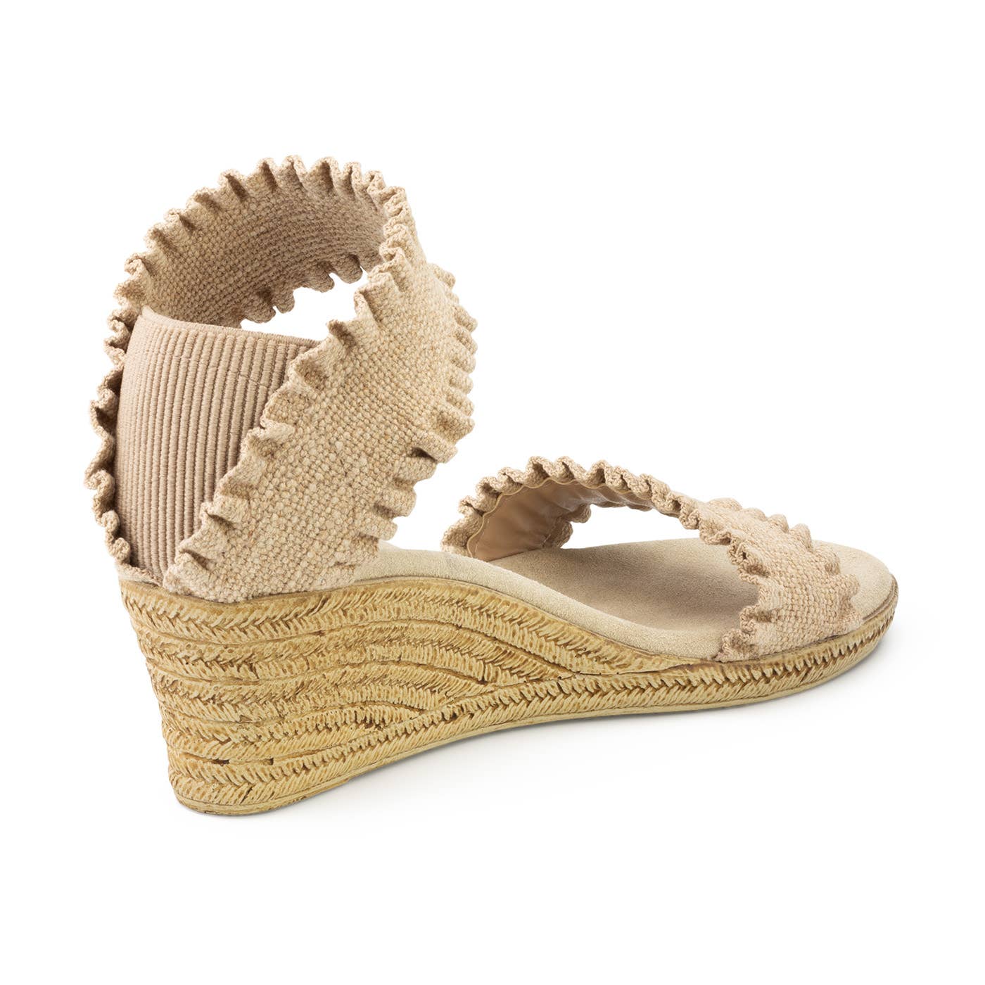 Spring26 Mana - Ruffle Wrap Tall Espadrille Wedge