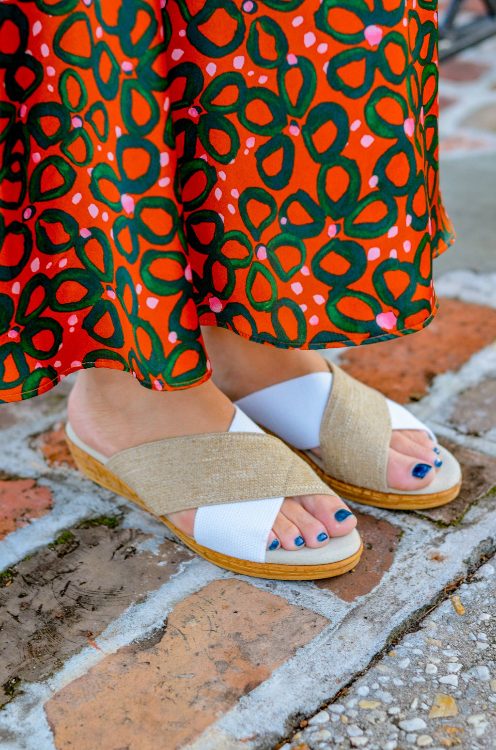 Abby Core Colors - Spring Criss-Cross Strap Slide On Sandal