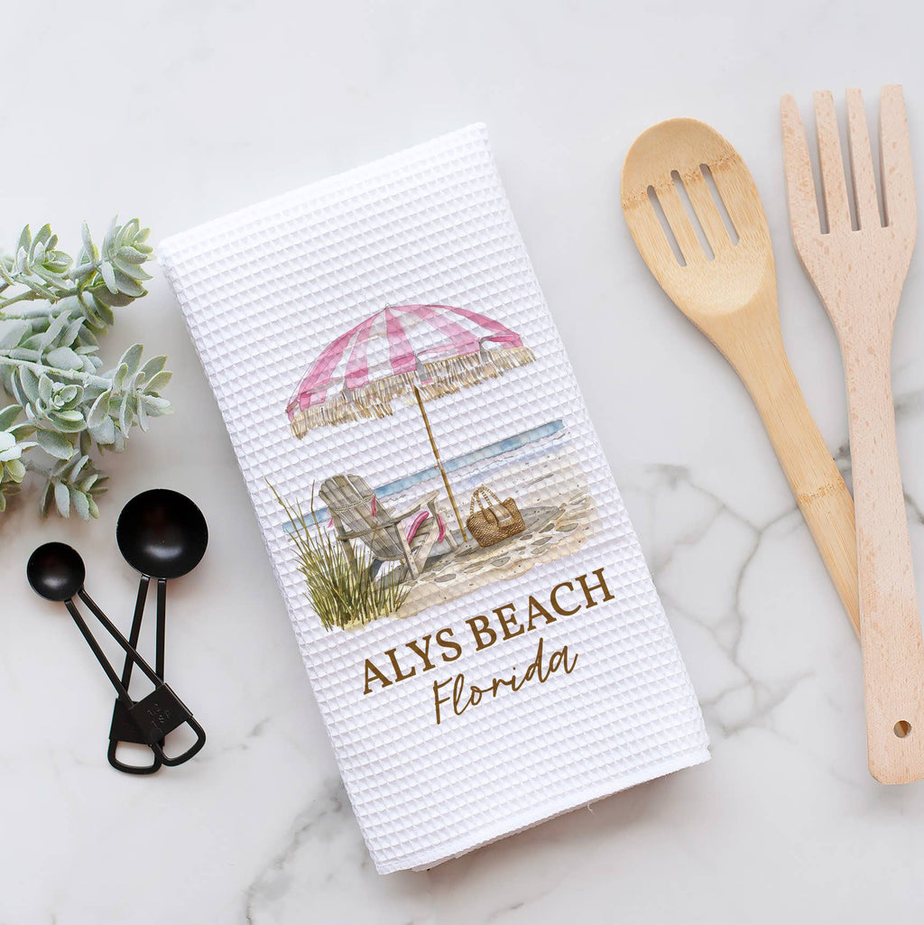 Custom Umbrella Beach Towel, Coastal Decor Customizable