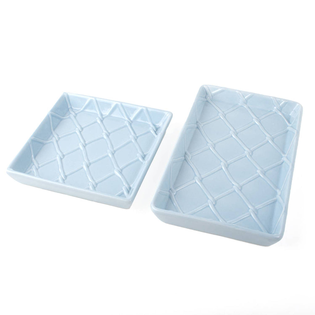 Light Blue Textured Beverage Napkin Tray