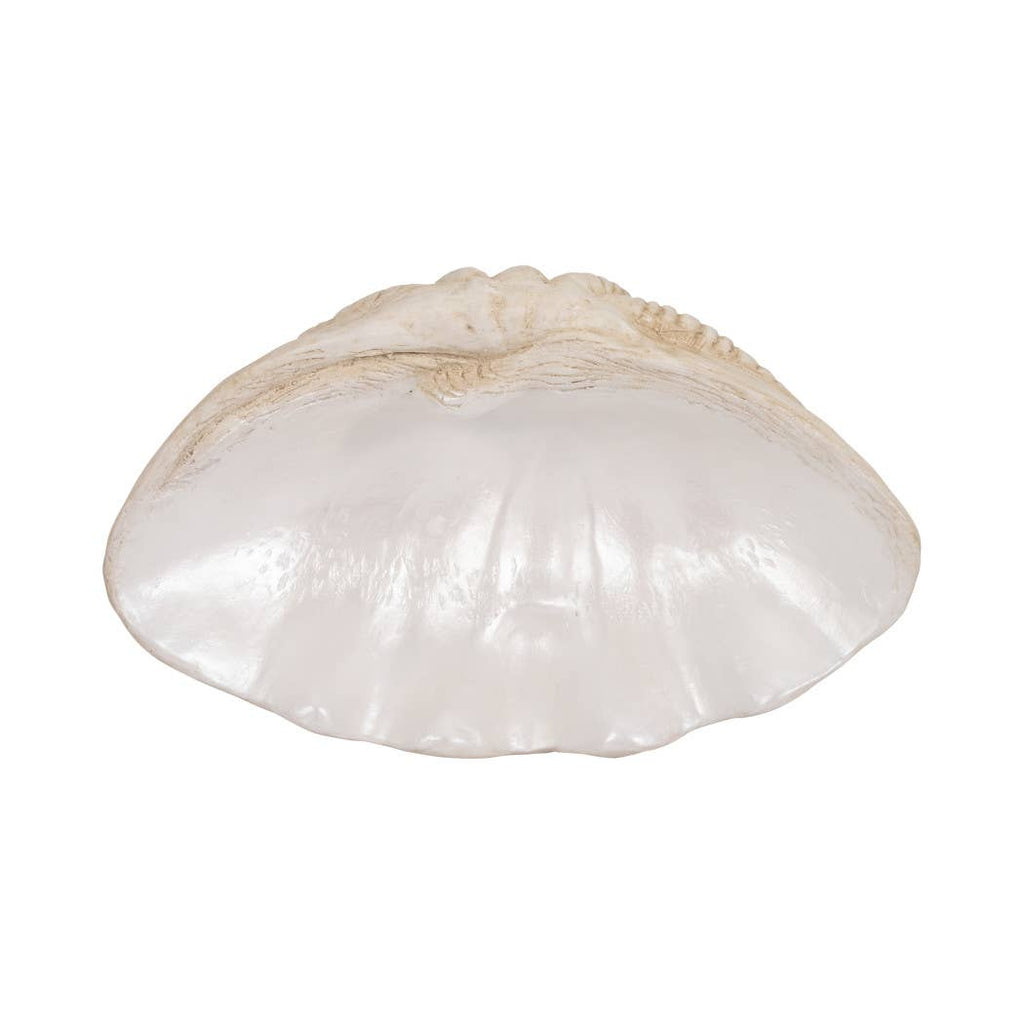 Decorative Bowl - Ivory Resin Coastal Wavy Rim, 16 in.