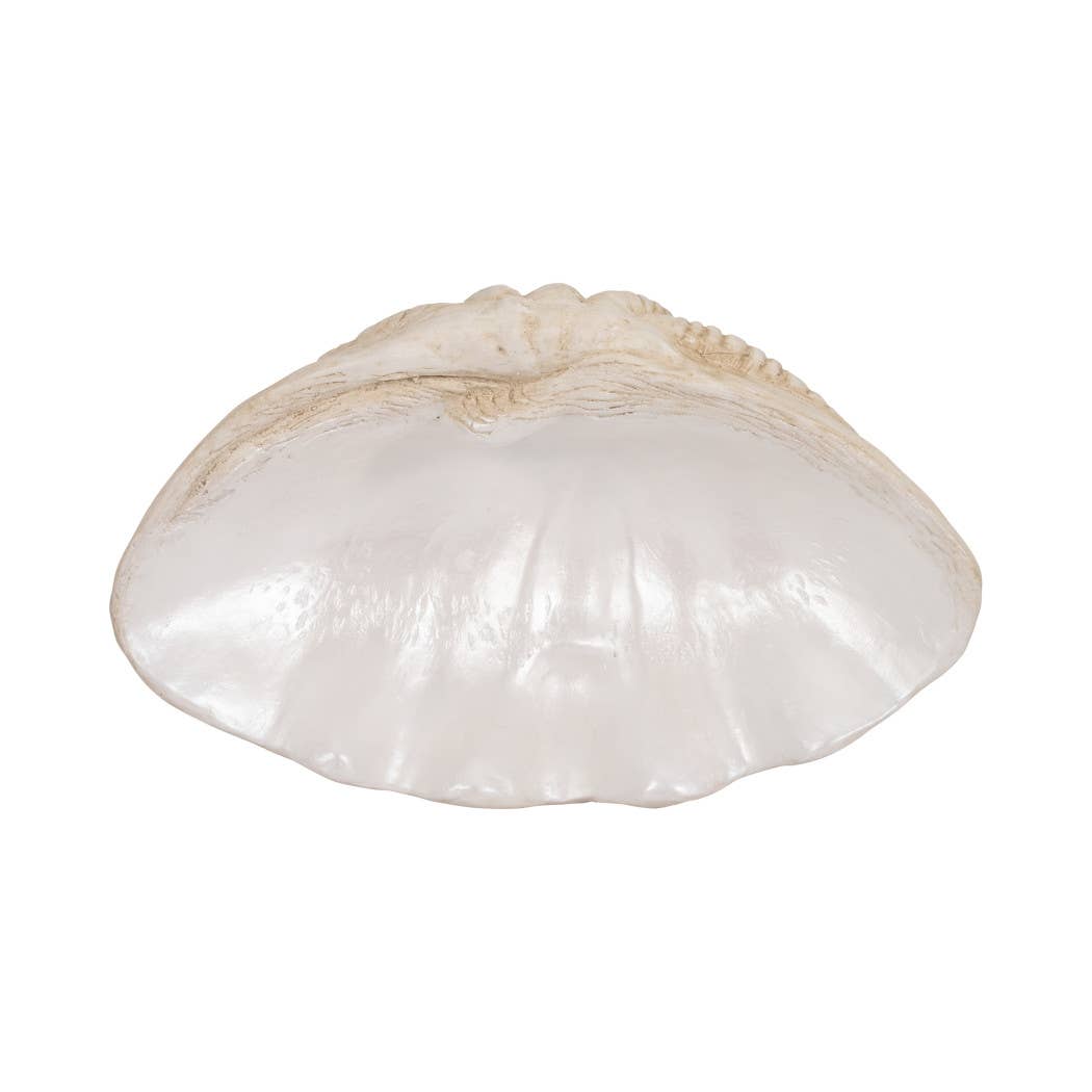 Decorative Bowl - Ivory Resin Coastal Wavy Rim, 16 in.