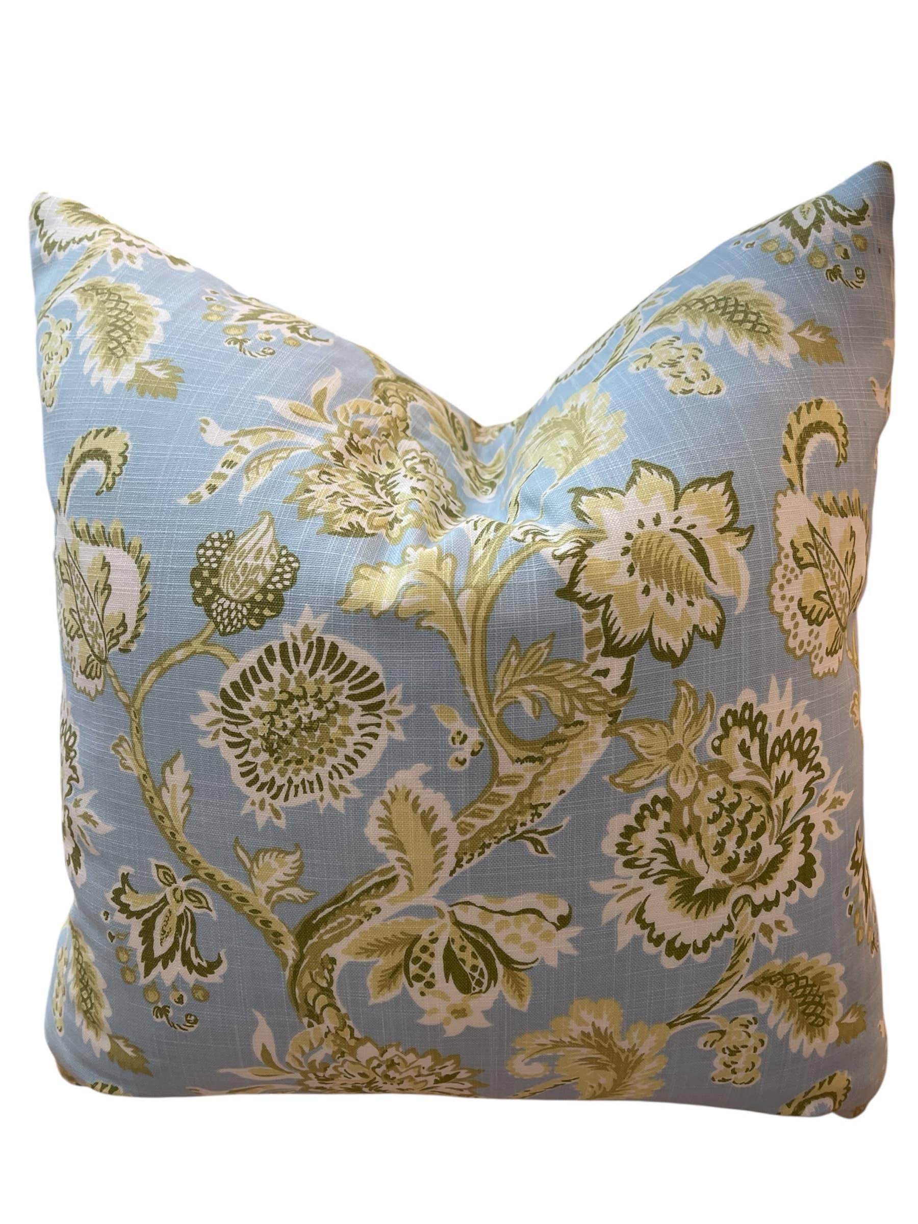 Isabella Floral Throw Pillow with Feather Insert     