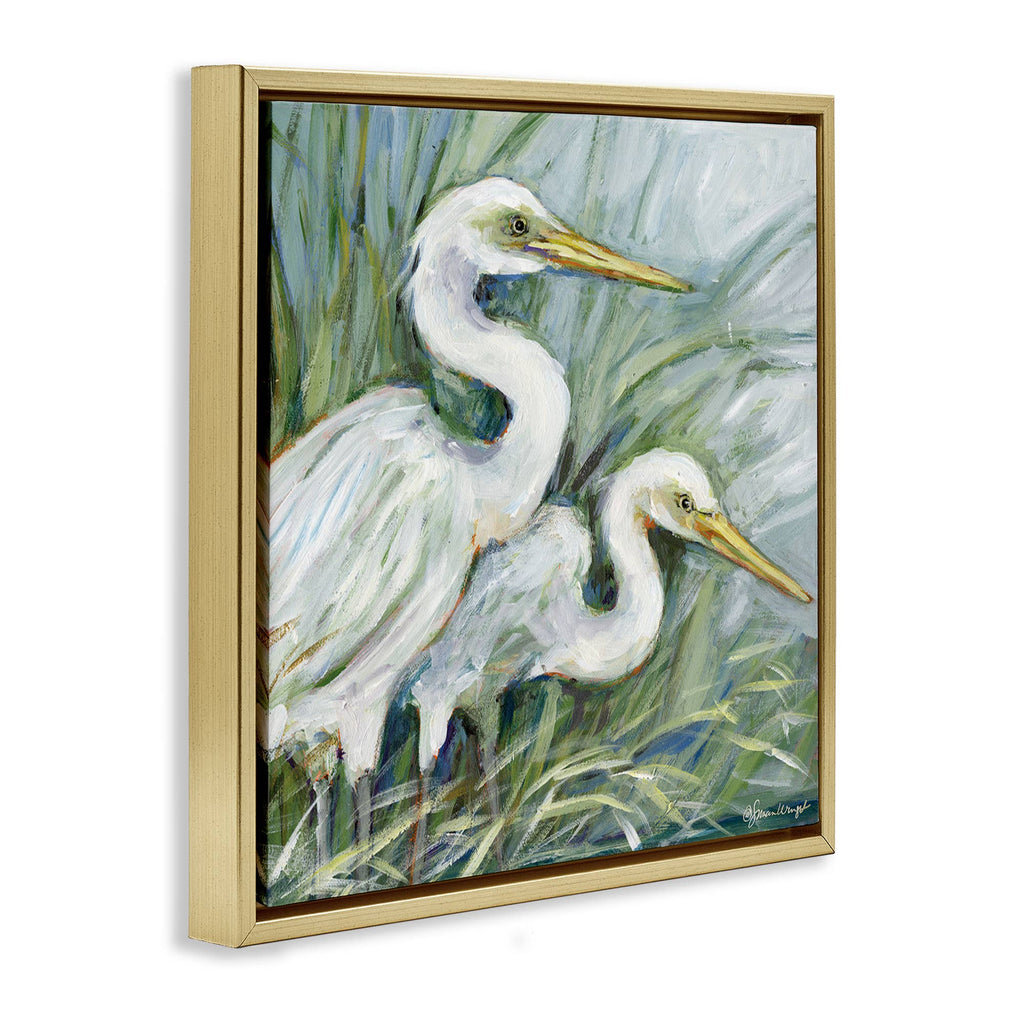 White Herons Habitat - Framed Wall Art