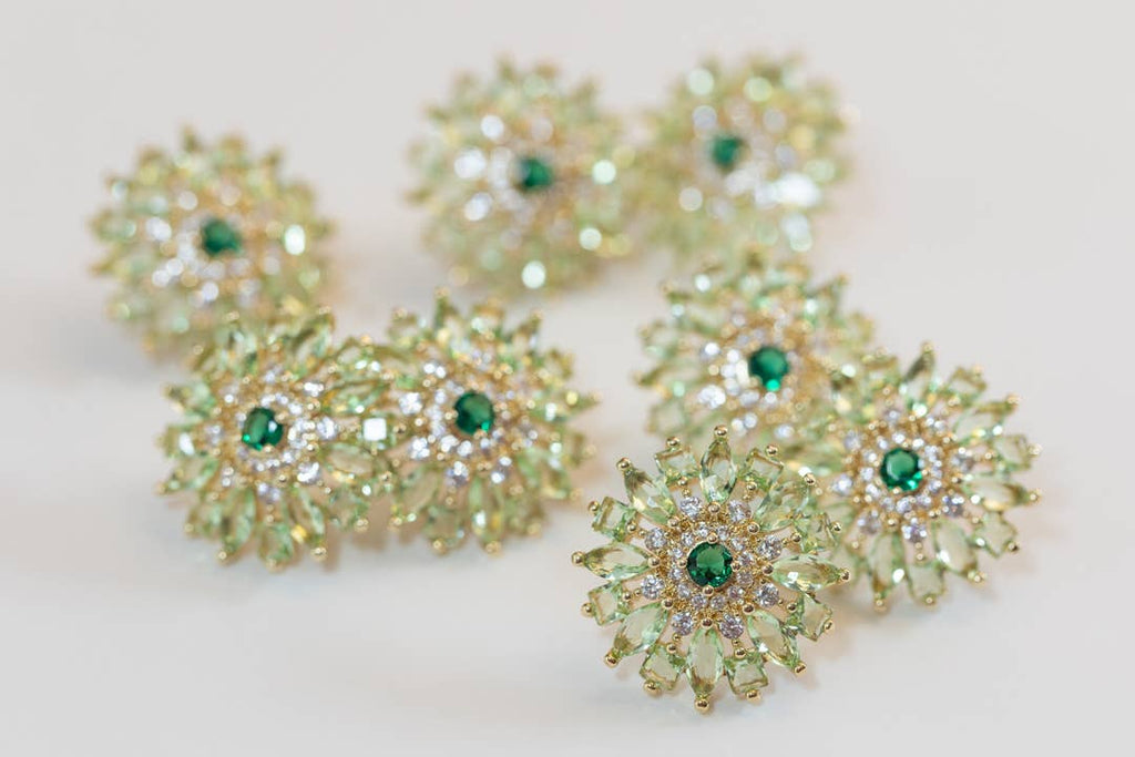 Dahlia Bloom Crystal Statement Studs