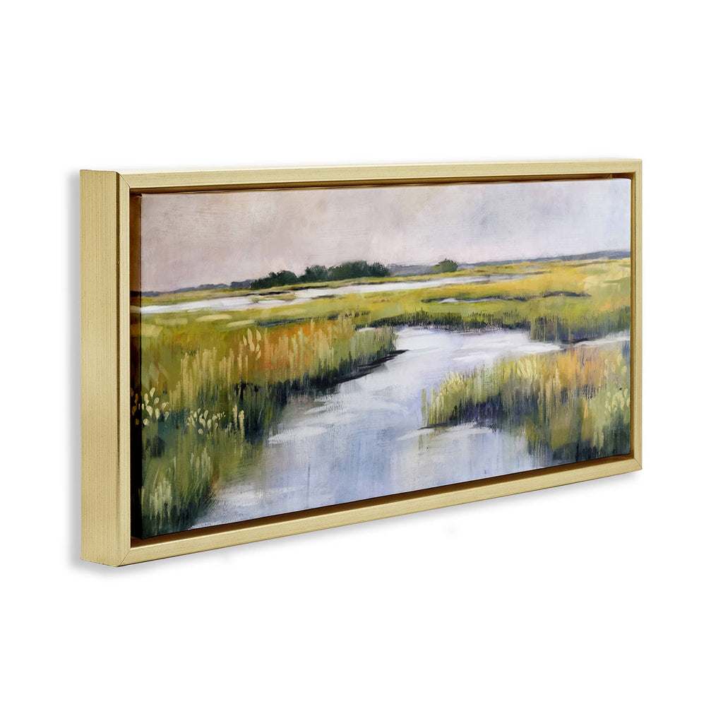 Grassy Rural Marshlands - Framed Wall Art