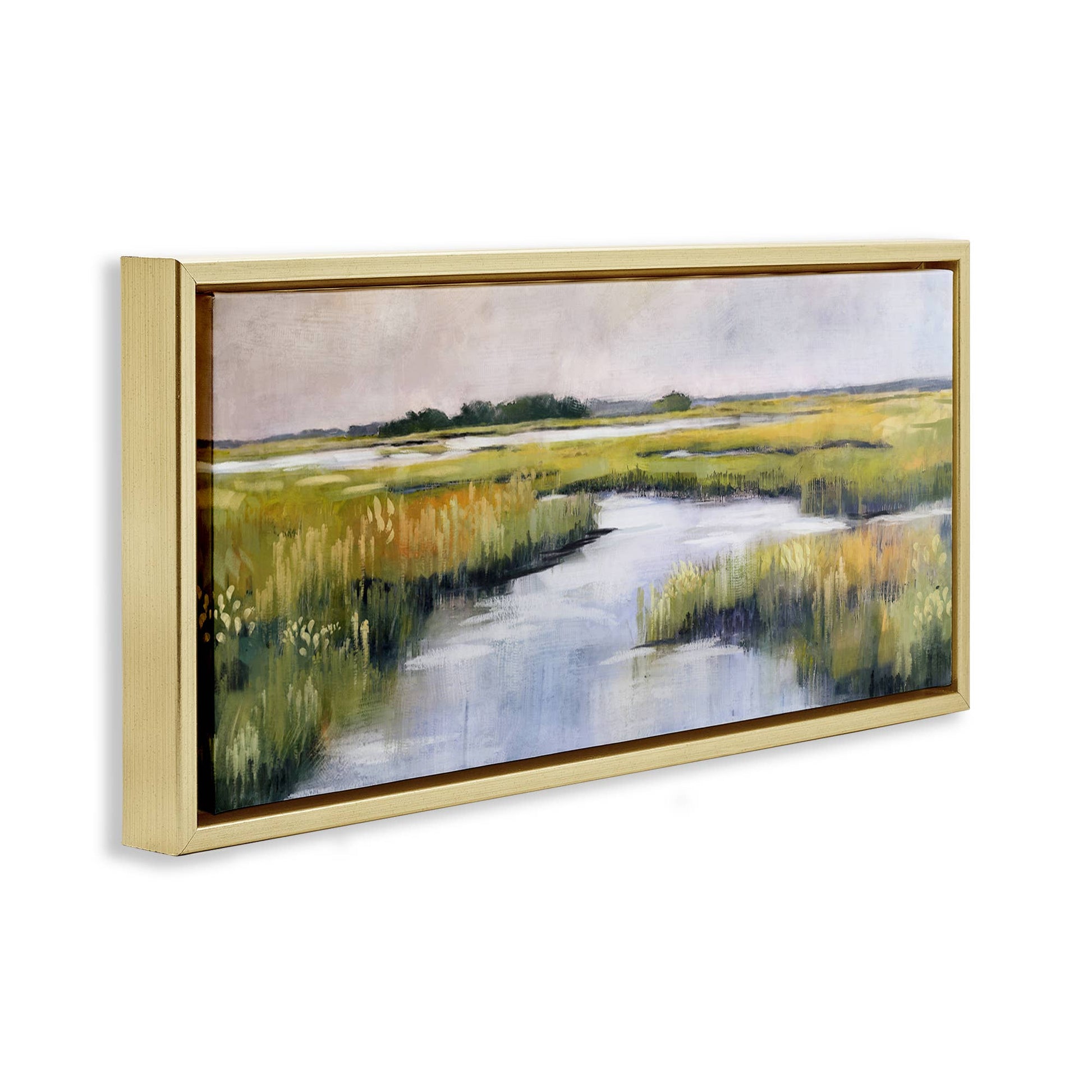 Grassy Rural Marshlands - Framed Wall Art