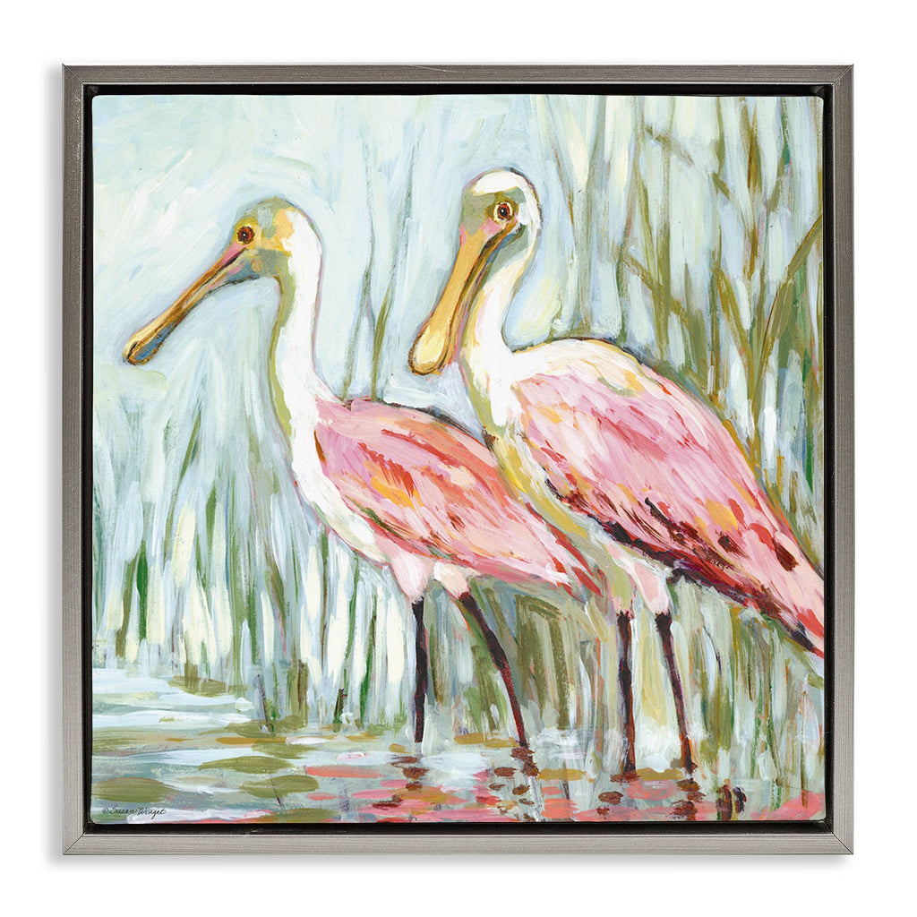 Spoonbill Birds Pair Floating Frame