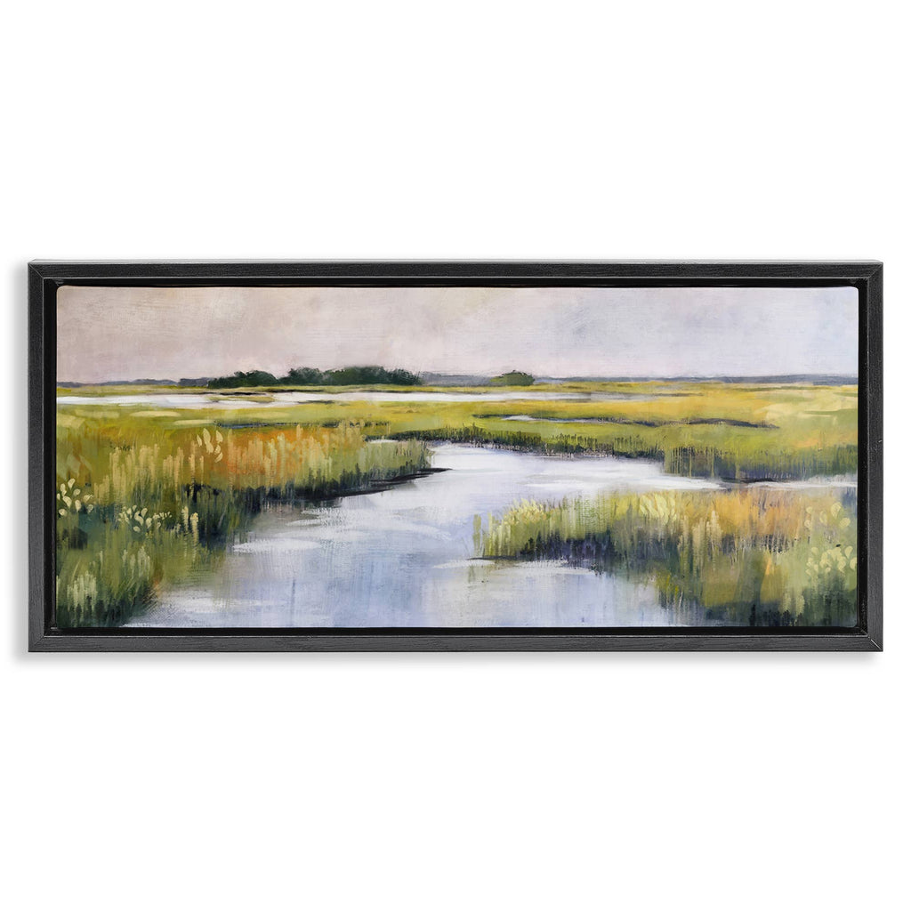 Grassy Rural Marshlands - Framed Wall Art