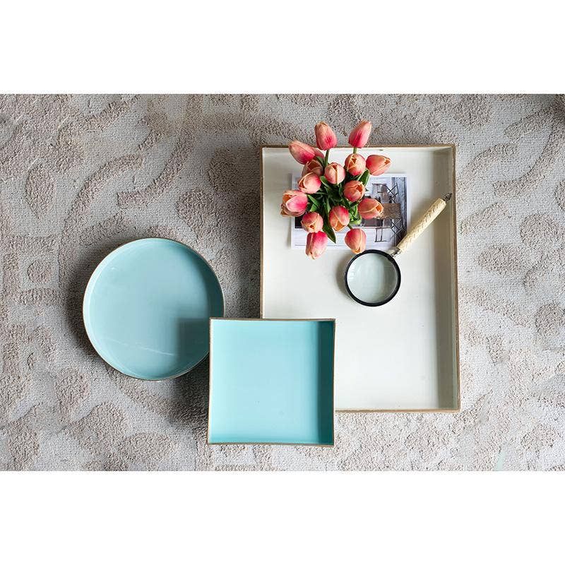 D10" Mimosa Round Tray - Powder Blue