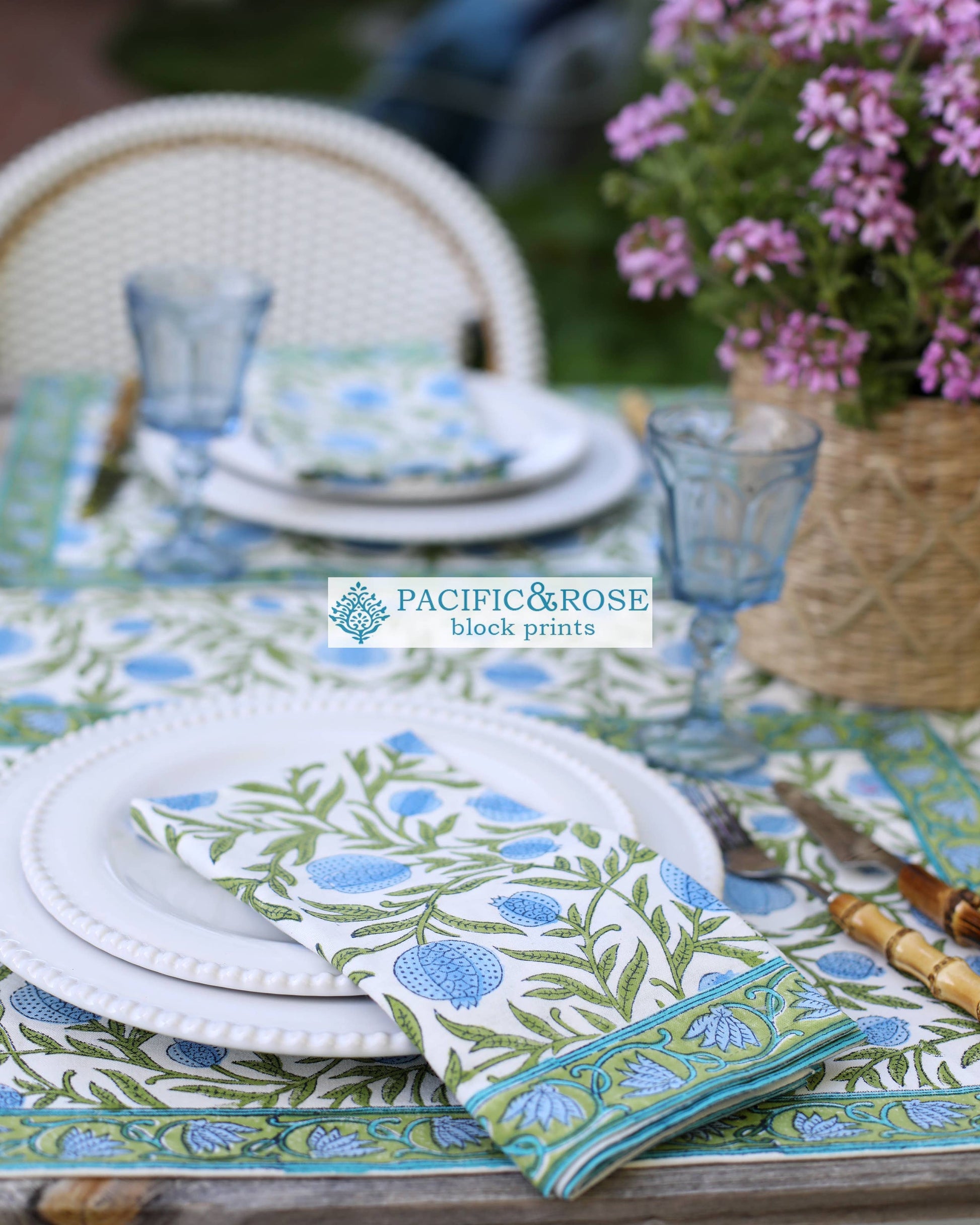 Napkin Pomegranate Blue, Set of 4