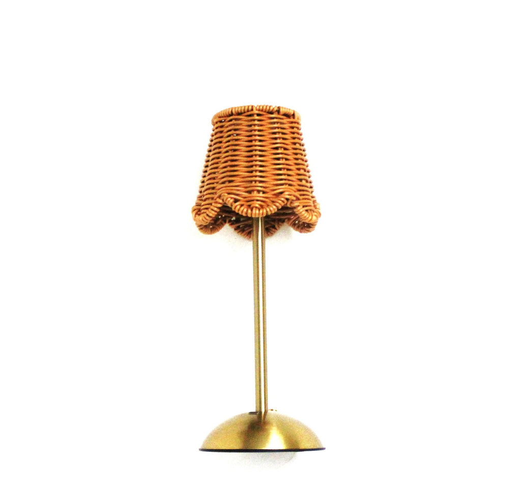 LED102 LED USB Lamp - Rattan Shade- Gold 4.25" x 4.25" X  14" PK 4