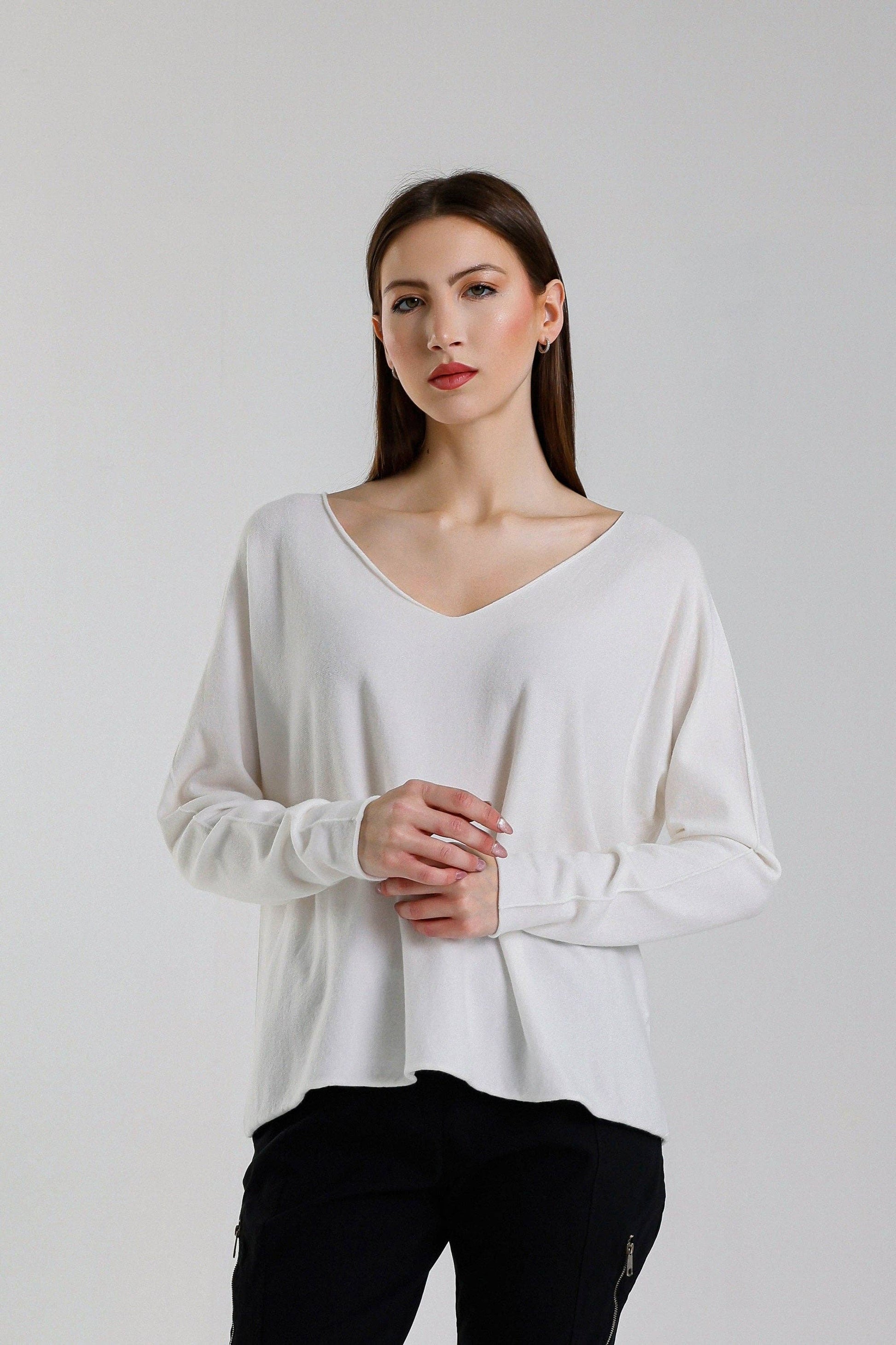 Tricia Seriously Soft V-Neck Sweater (BLS420)