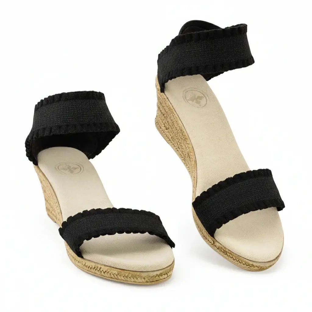 Spring26 Mana - Ruffle Wrap Tall Espadrille Wedge