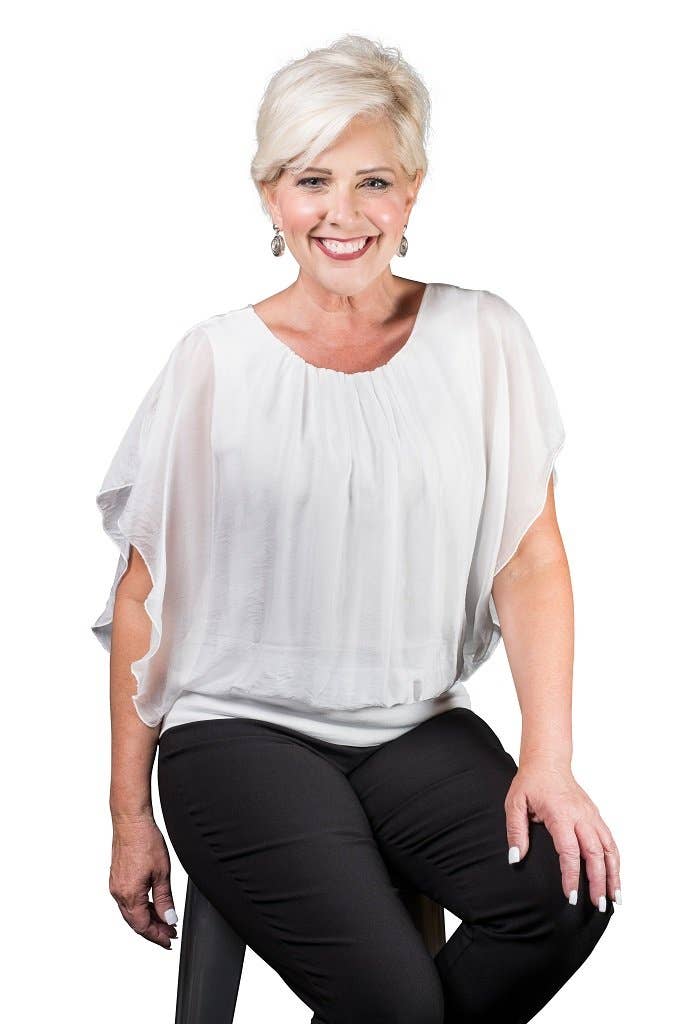 Aurora Flutter Fly Sleeve Silk Top w/ Band Bottom (BSS202)