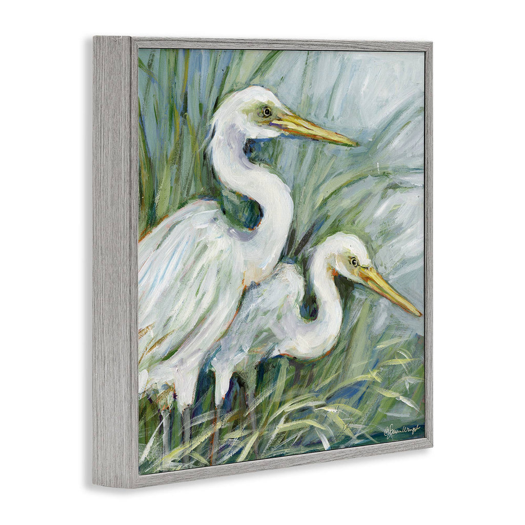 White Herons Habitat - Framed Wall Art