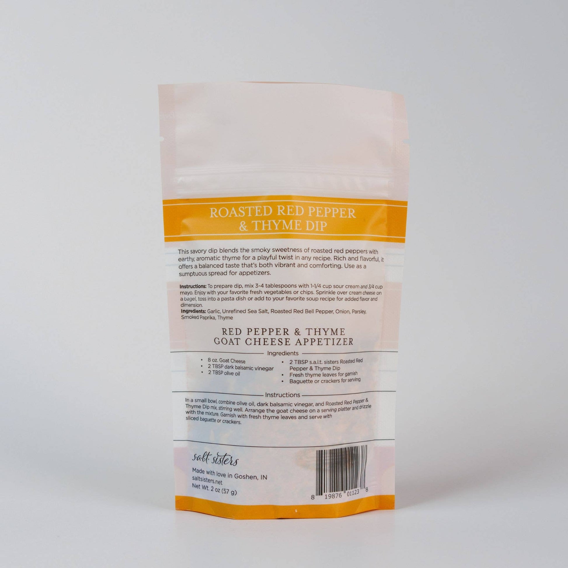 Dip Mix - Roasted Red Pepper & Thyme - Packaged Weights