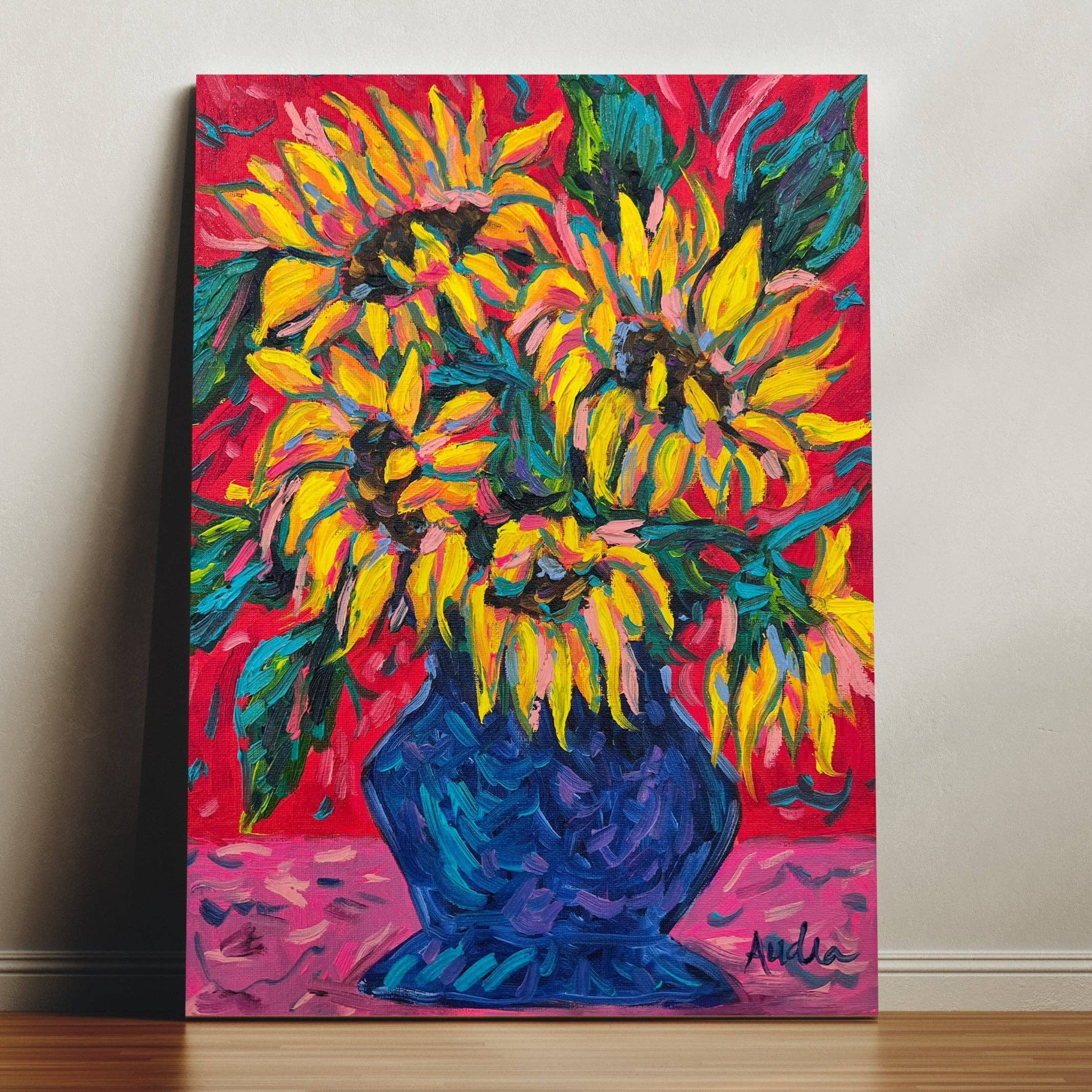 Sunflower Bouquet Canvas Print - Floral Art Painting
