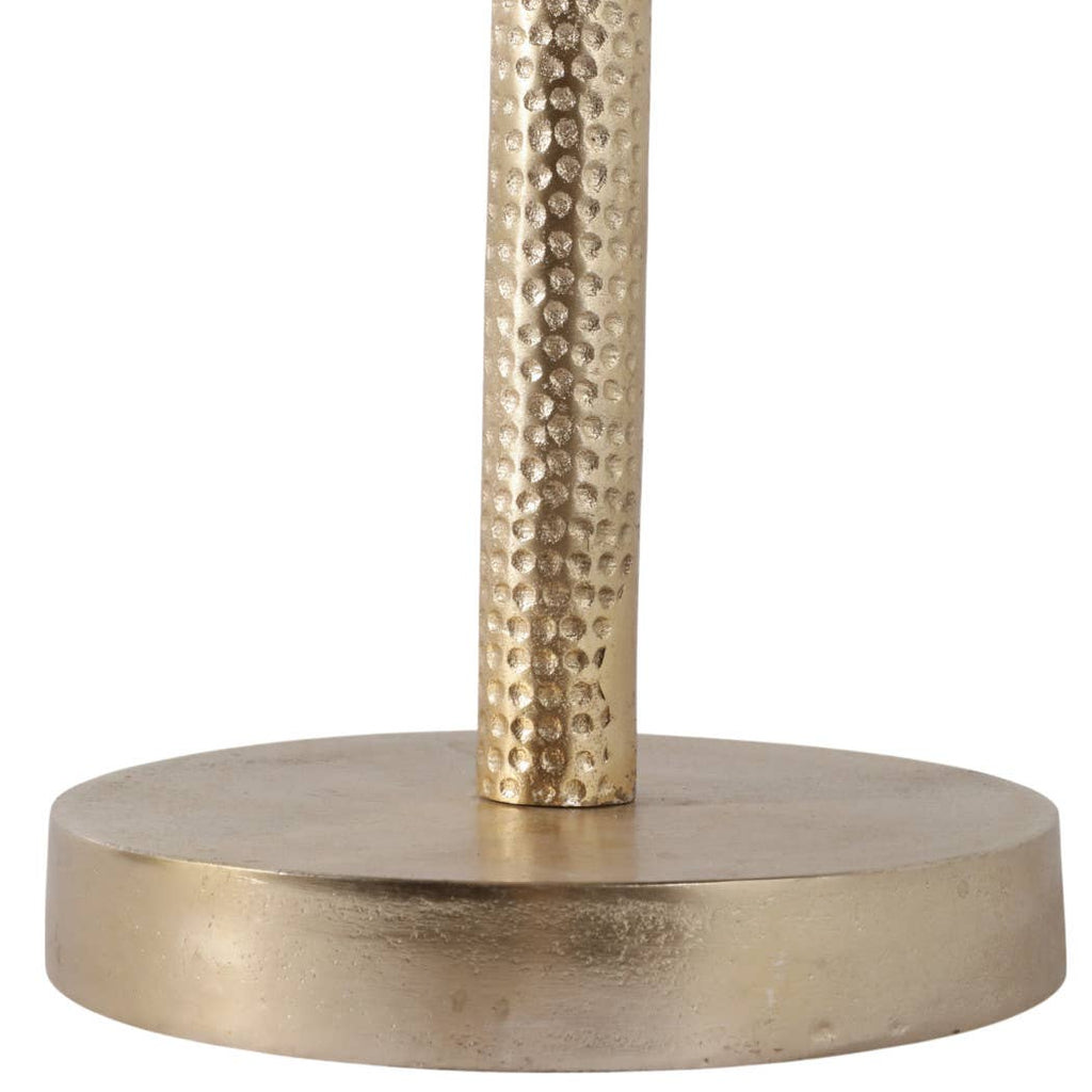 Drink Table - Ivory Marble Top Gold Metal Base, 25 in.