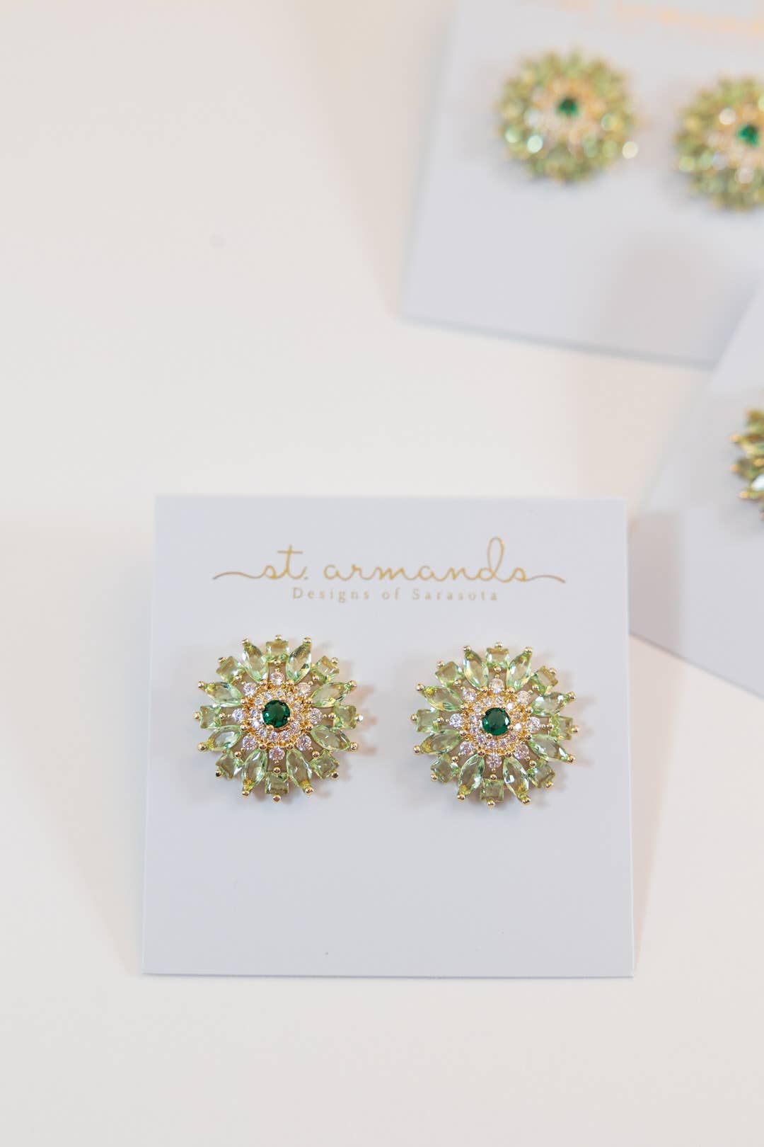 Dahlia Bloom Crystal Statement Studs