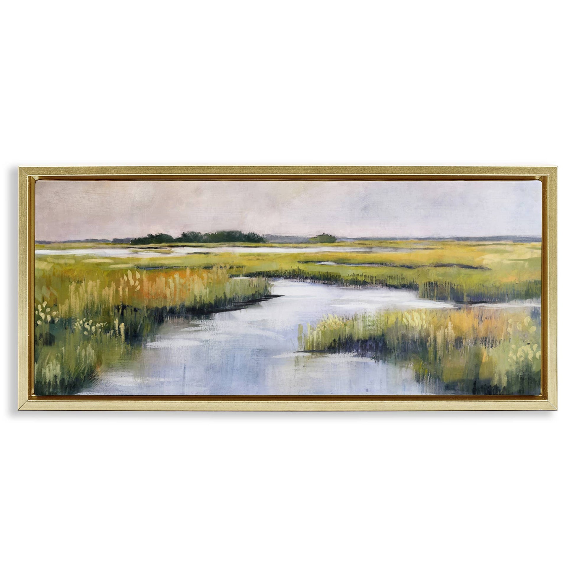 Grassy Rural Marshlands - Framed Wall Art