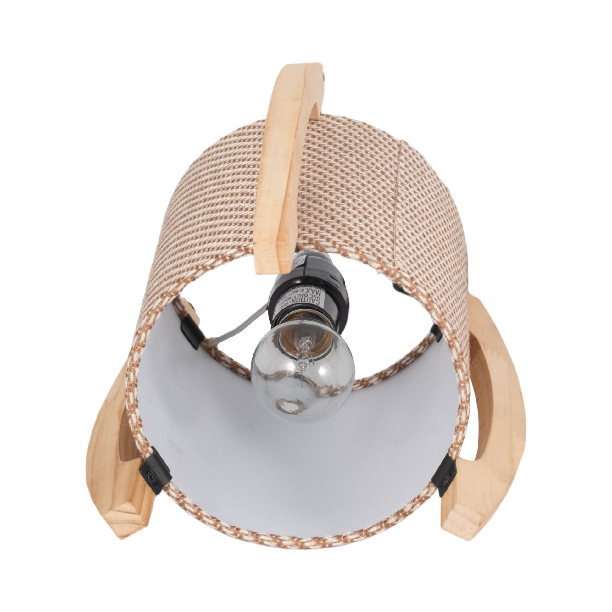 Table Lamps Set of 2 - Ivory Wood Cylinder Tripod, 11 in.