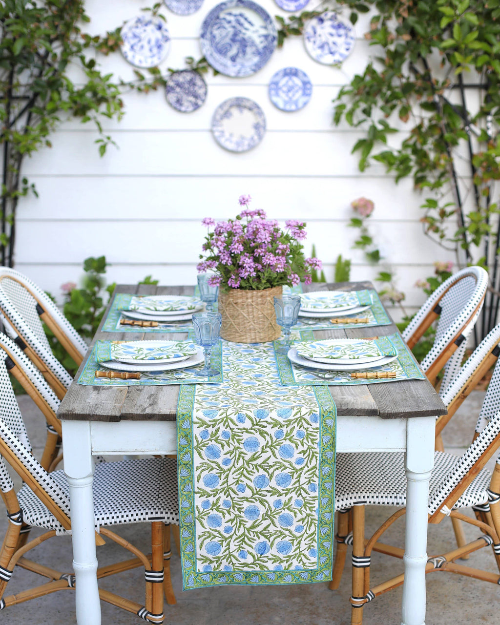 Table Runner, Pomegranate Blue