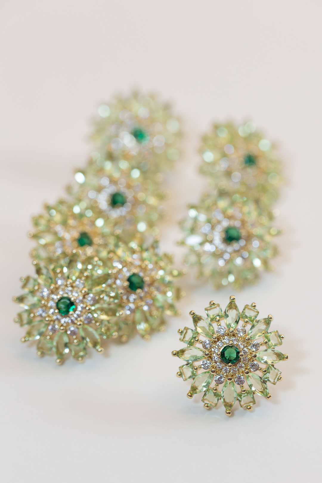 Dahlia Bloom Crystal Statement Studs