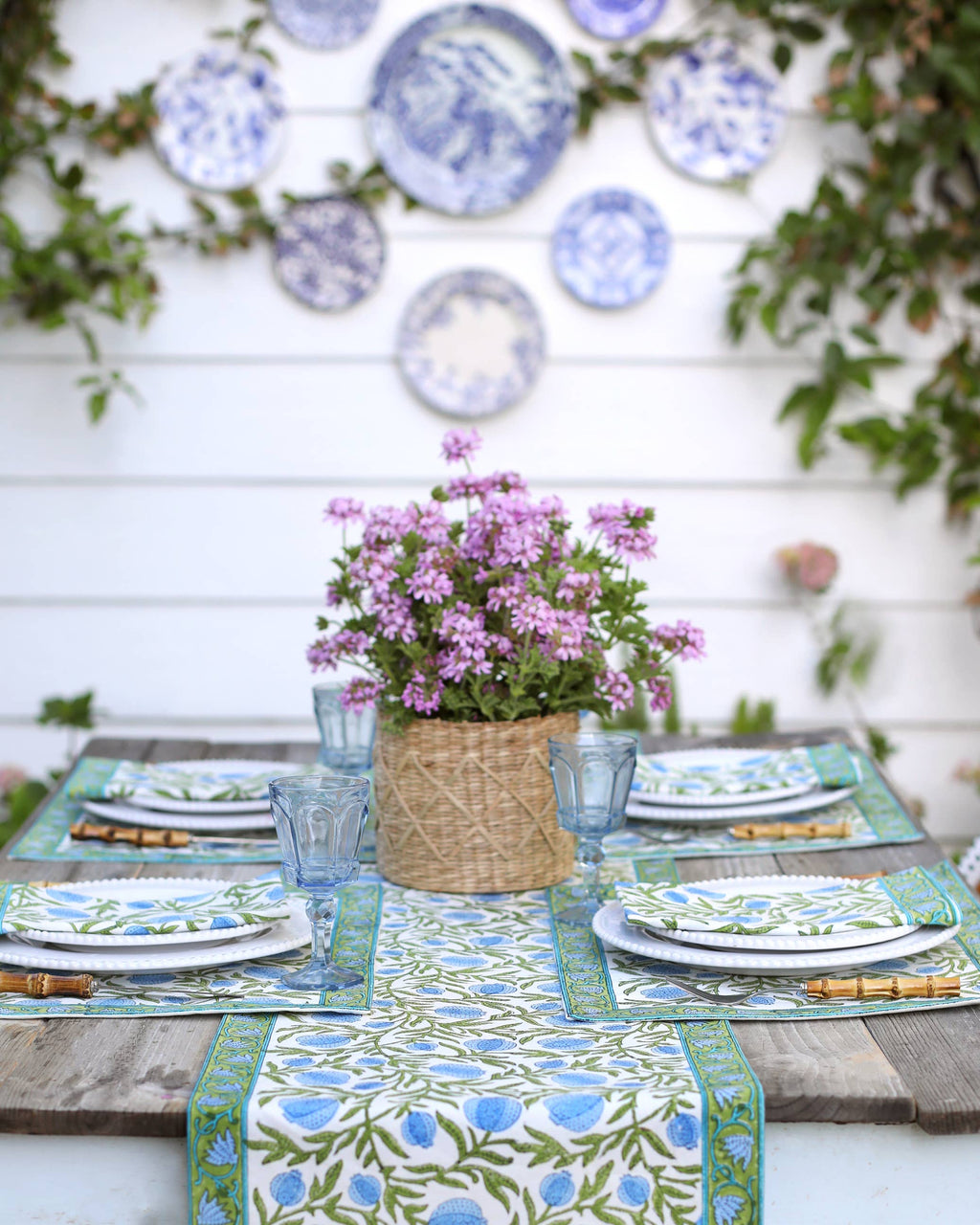 Table Runner, Pomegranate Blue