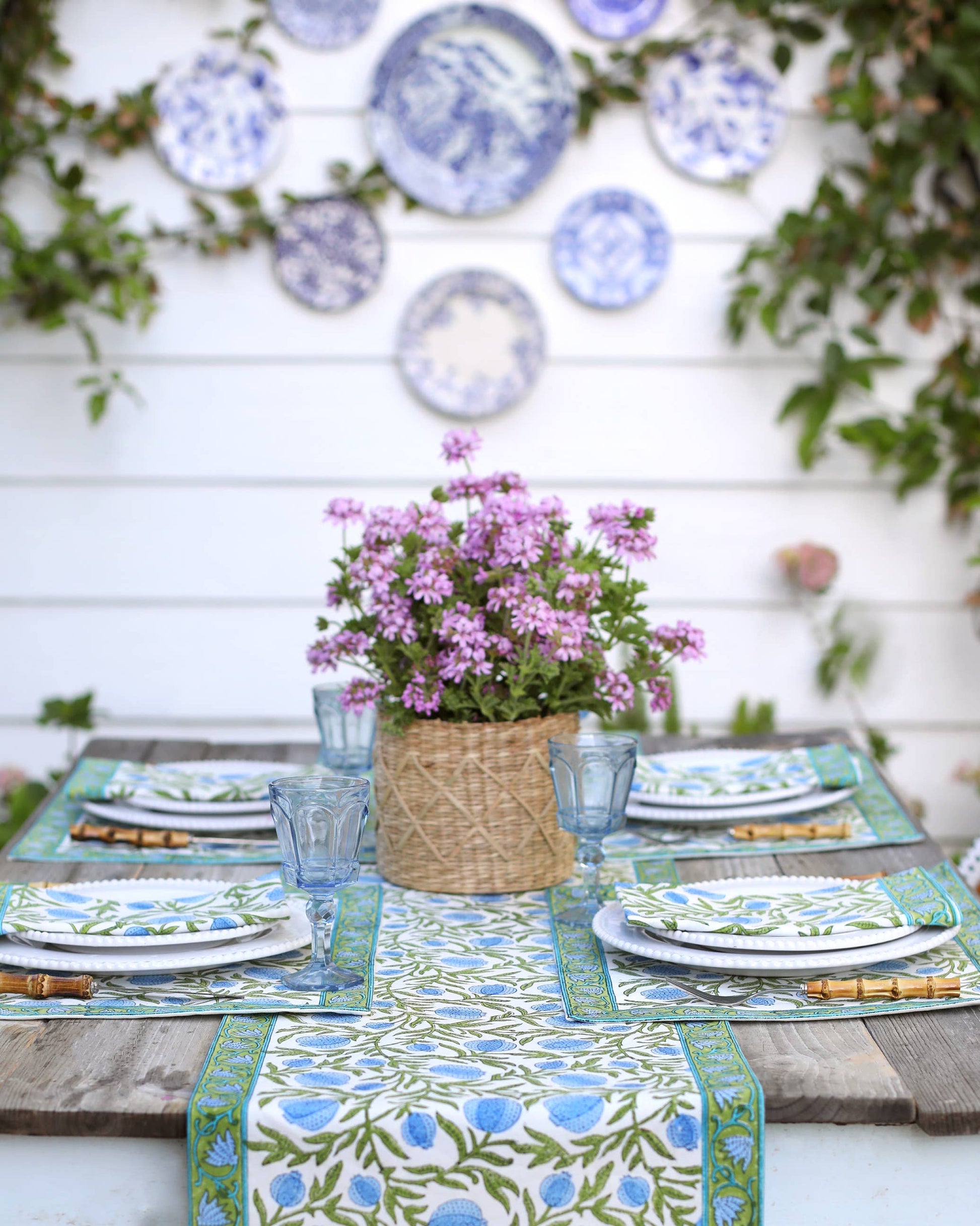 Table Runner, Pomegranate Blue