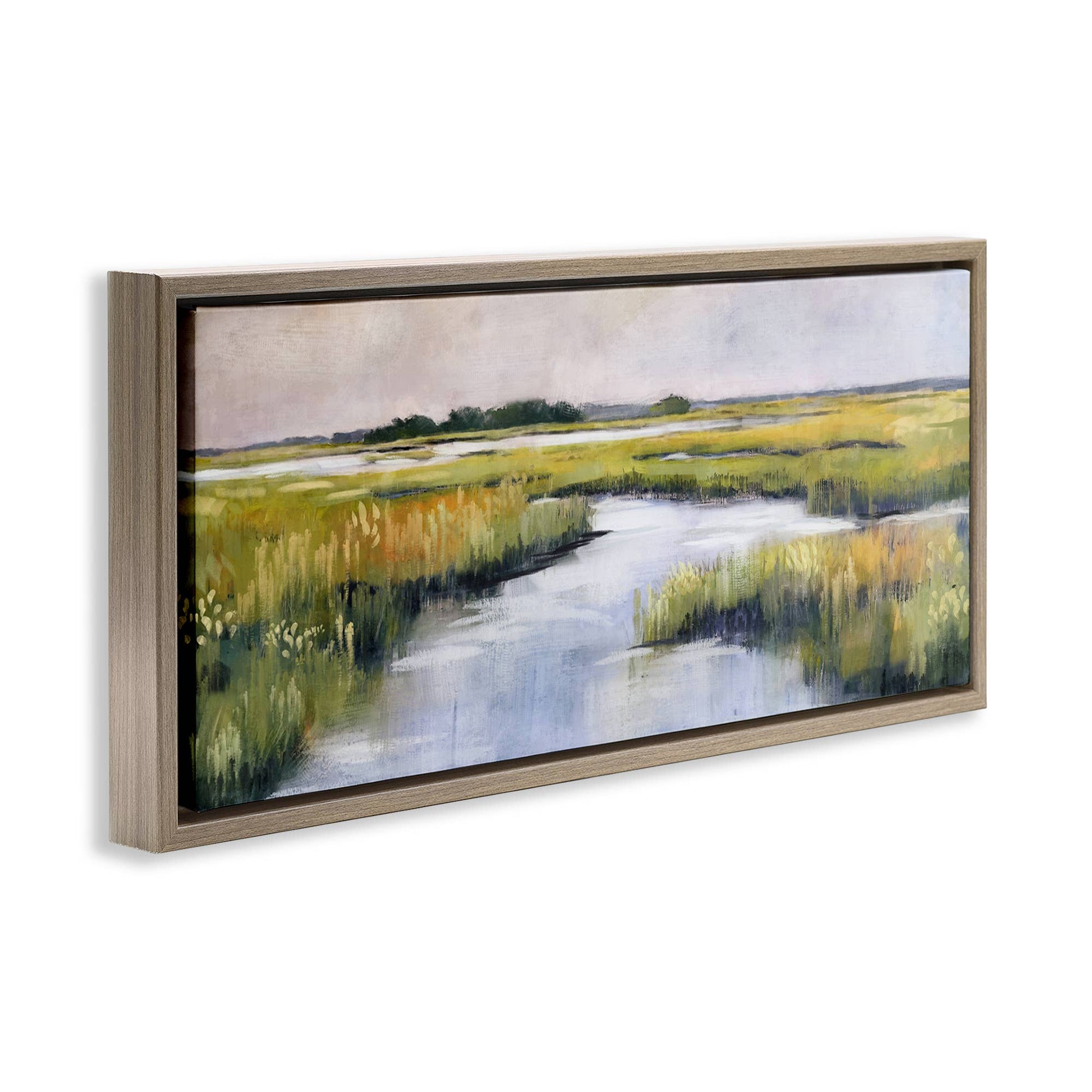 Grassy Rural Marshlands - Framed Wall Art
