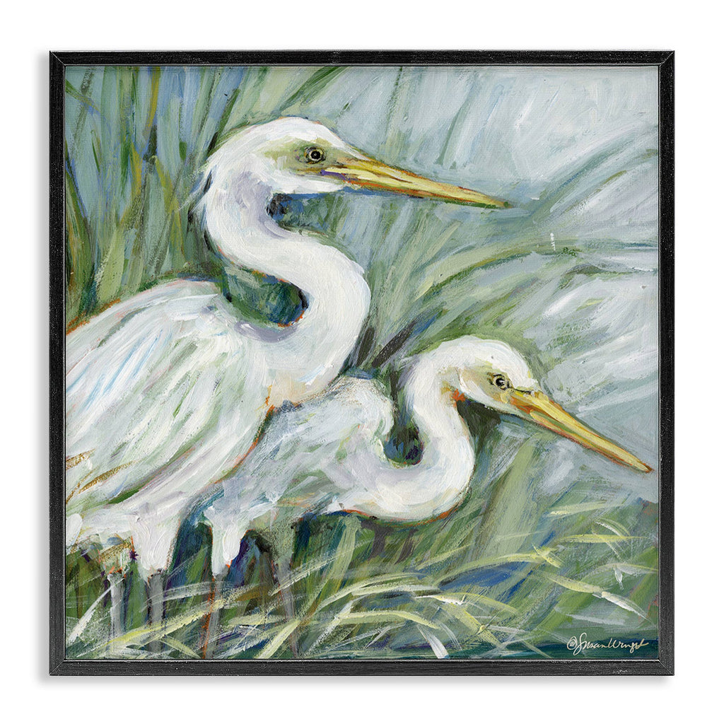 White Herons Habitat - Framed Wall Art