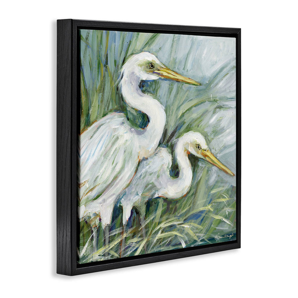 White Herons Habitat - Framed Wall Art
