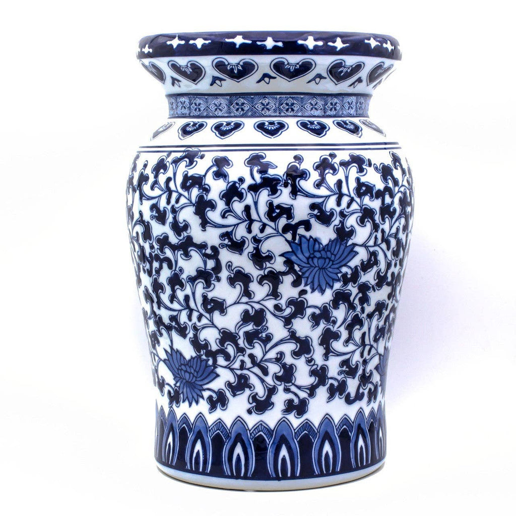 Blue Garden Lotus Podium Stools