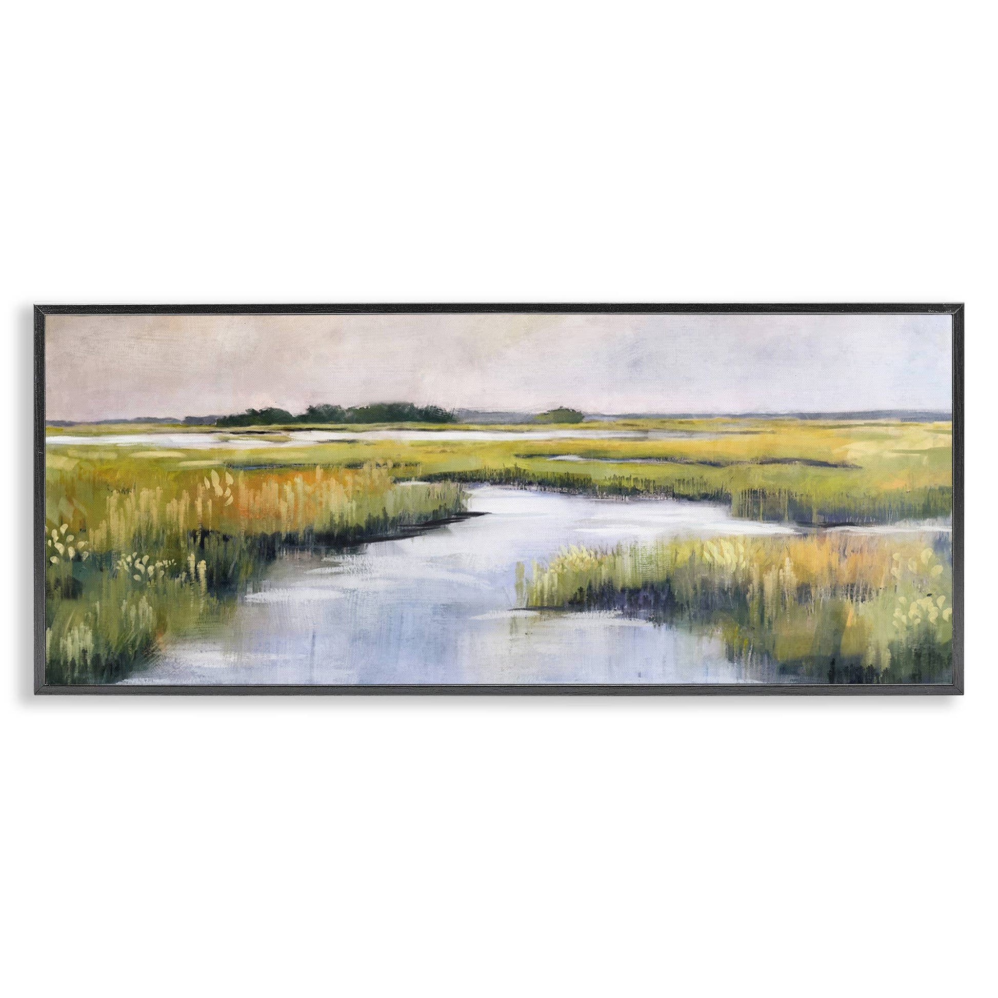 Grassy Rural Marshlands - Framed Wall Art