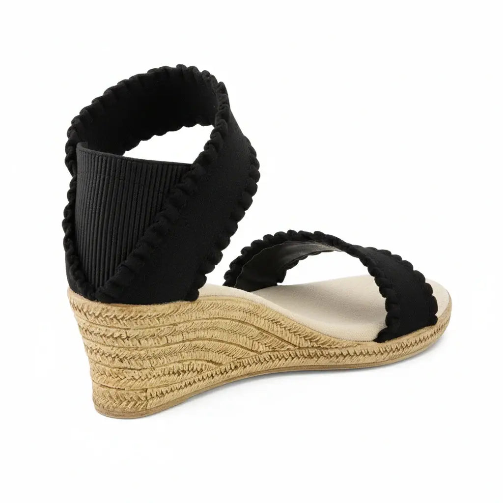 Spring26 Mana - Ruffle Wrap Tall Espadrille Wedge