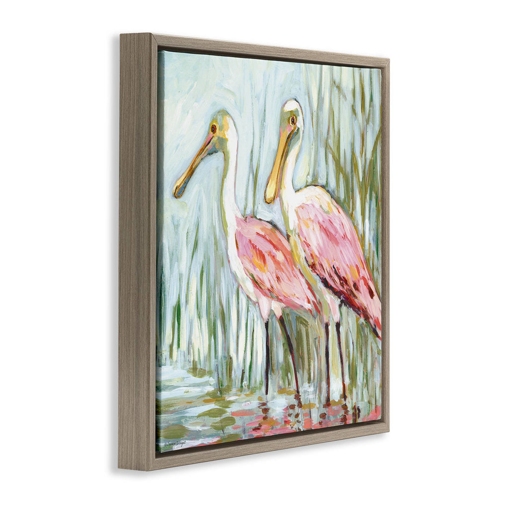 Spoonbill Birds Pair Floating Frame